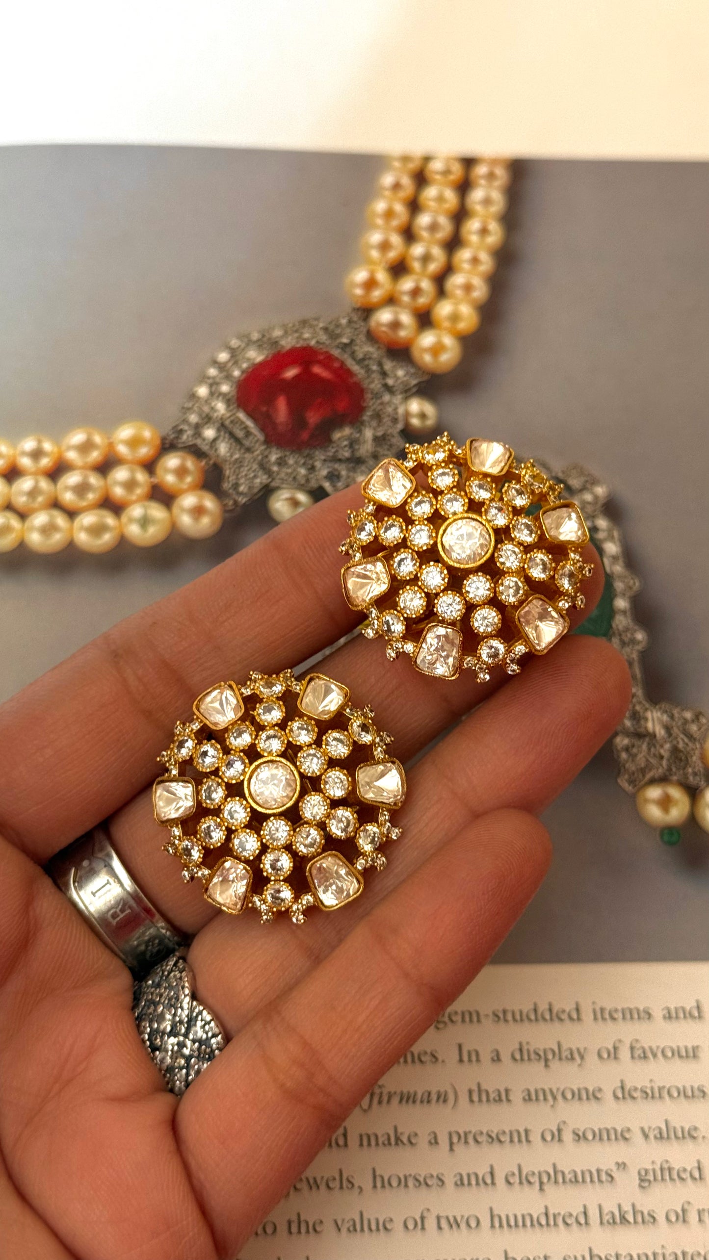 Peeli Polki moissanite studs