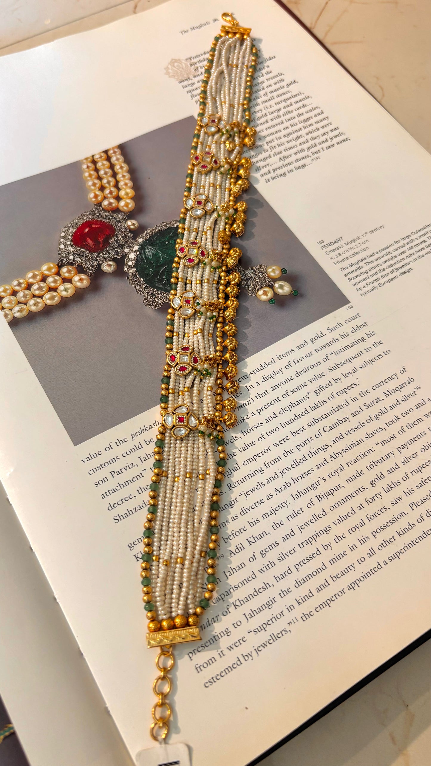 Rajwada ruby & emerald Swarovski mathapatti