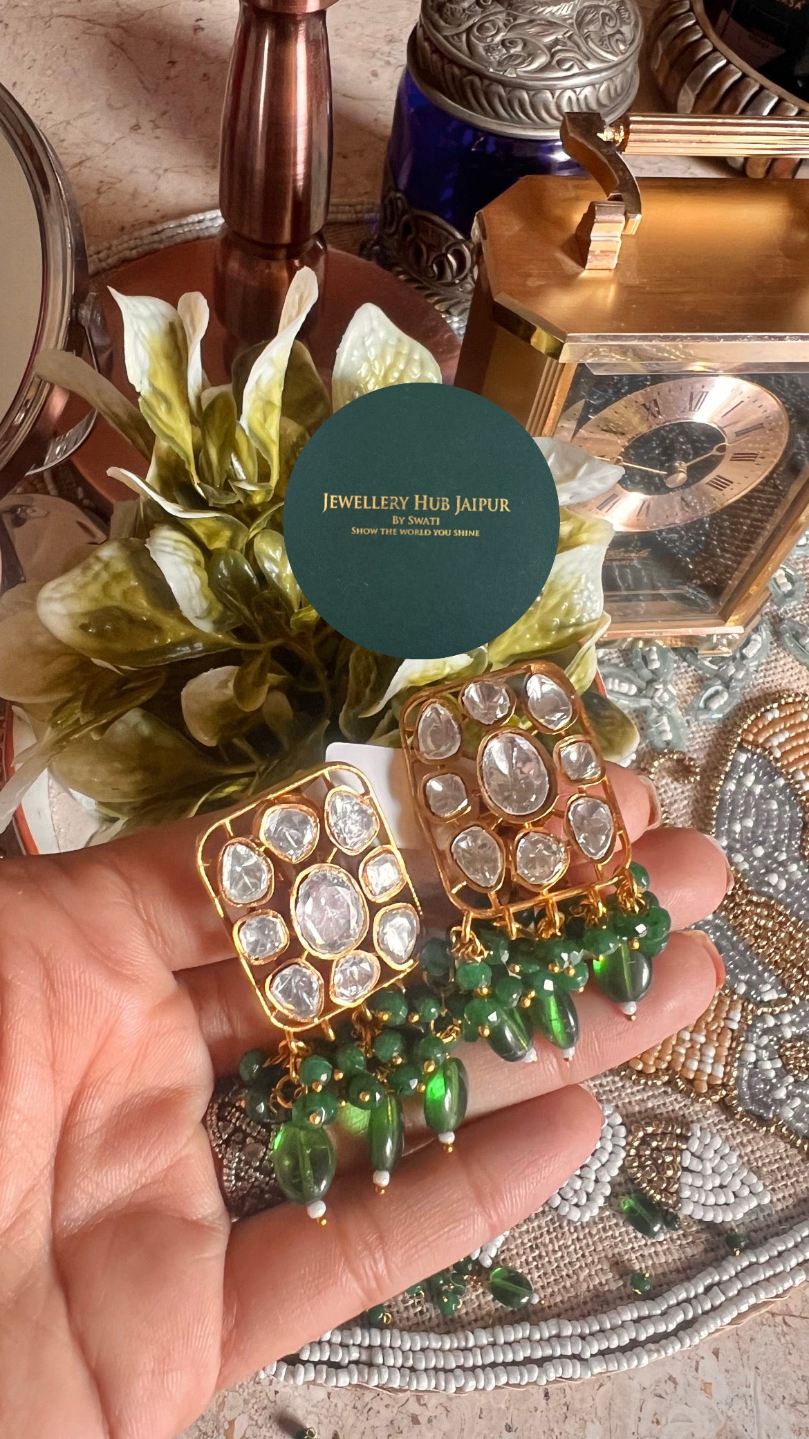 Moissanite Emerald choker set