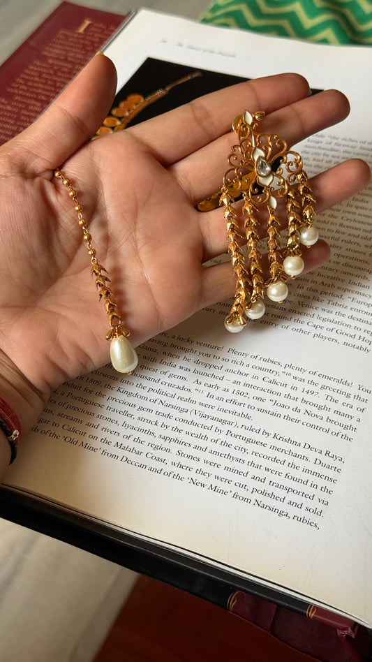 Amrapali inspired pearl danglers