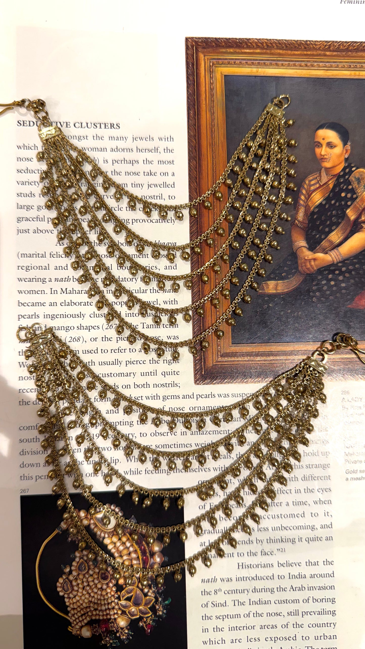 Five layered victorian earchain