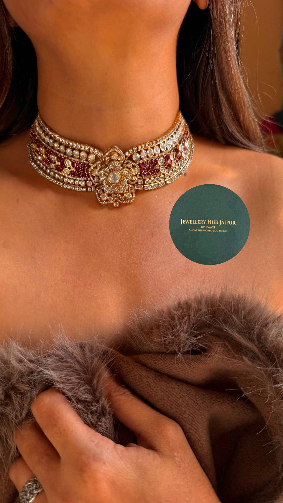 Rose rani pink choker