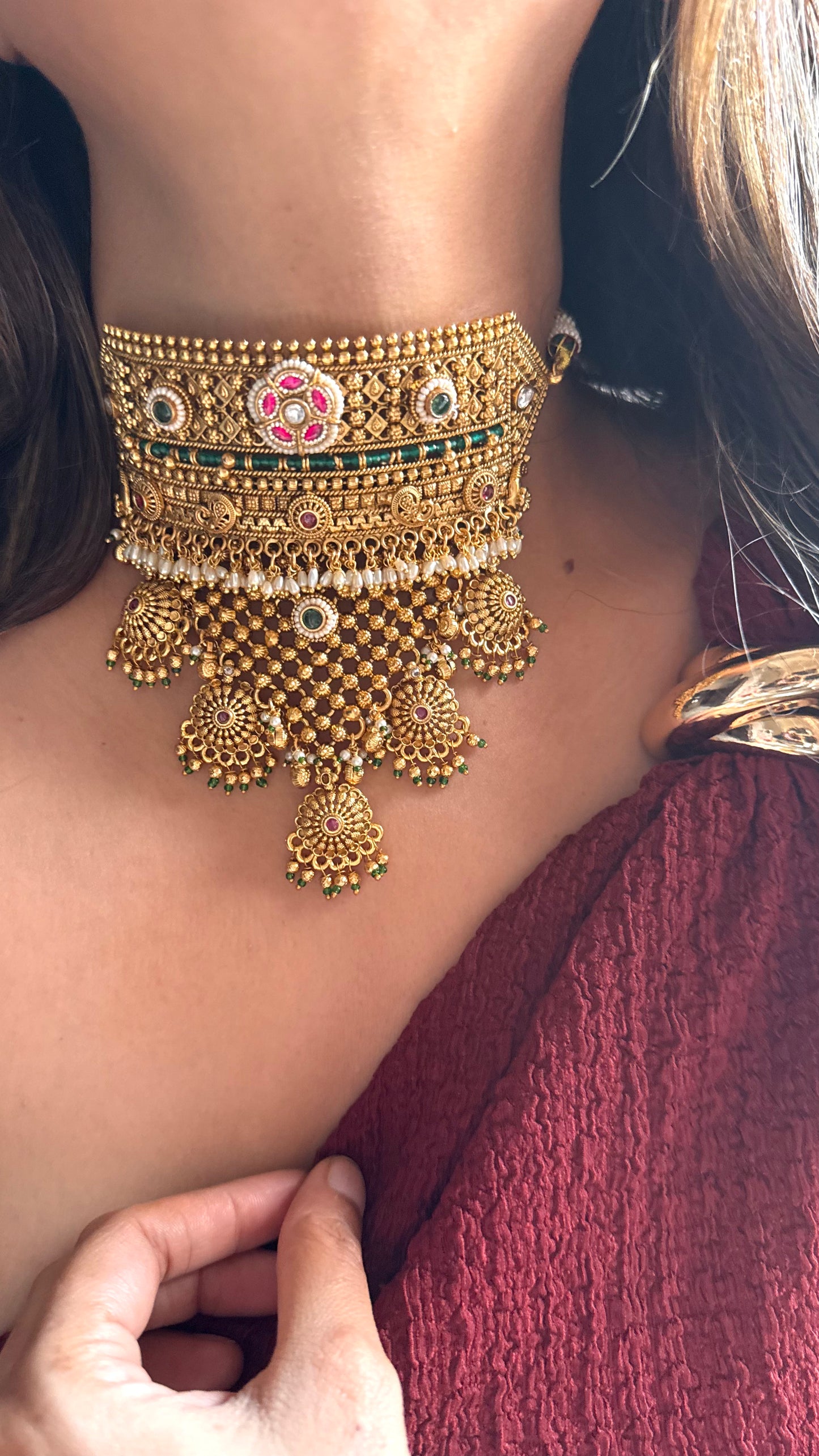 Floral paachi Rajwada Aad