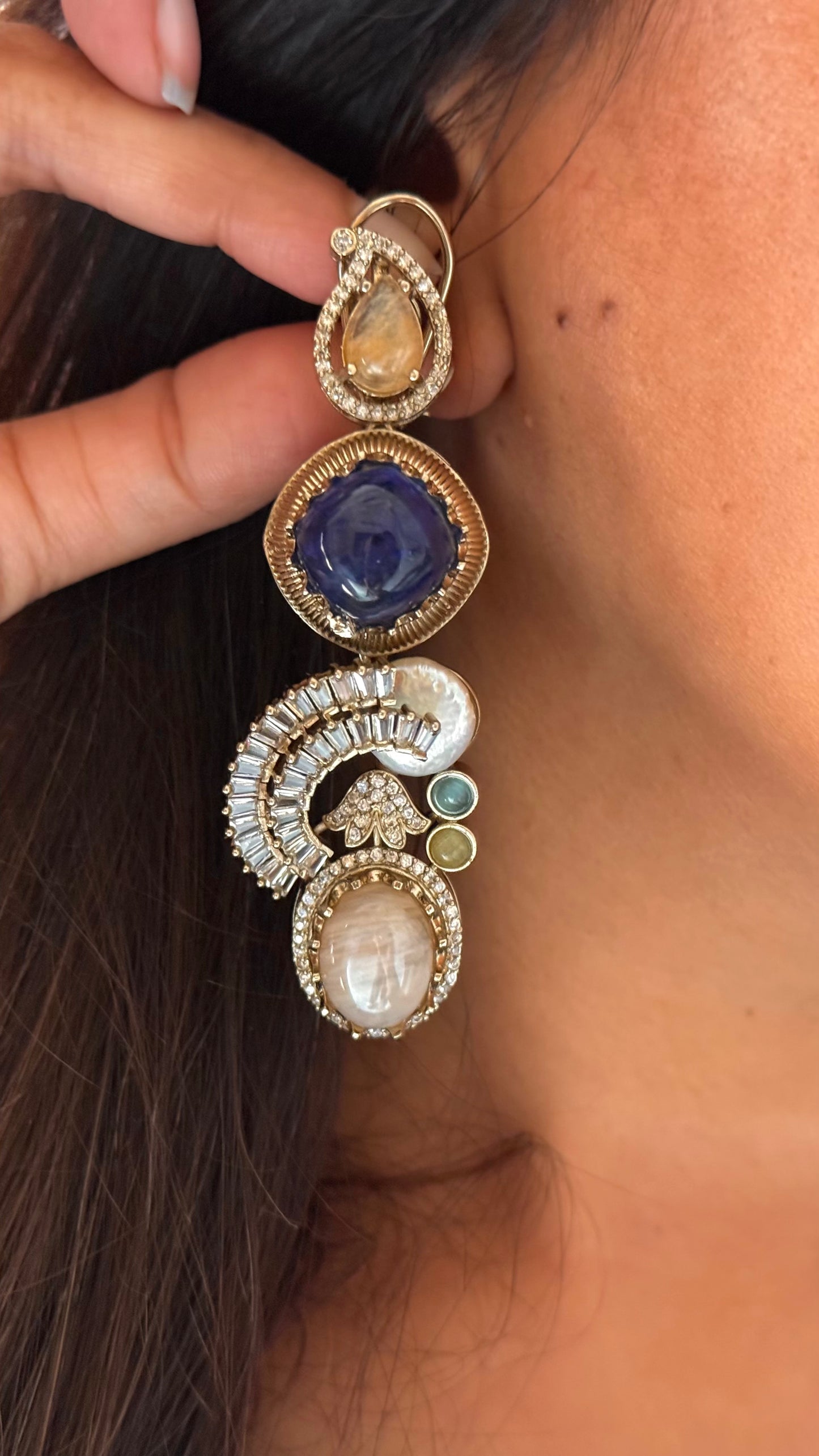 Sabyasachi inspired with designer navratna Earrings