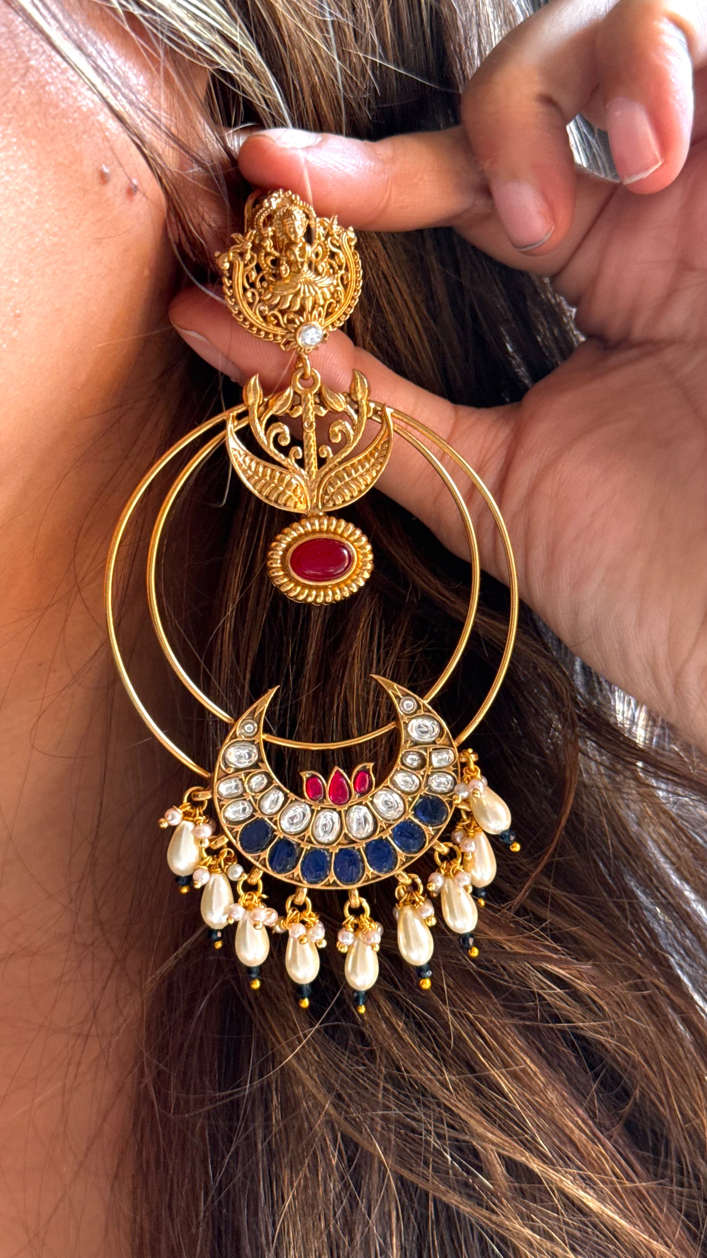 Goddess Laxmi inspired heritage Chandbali