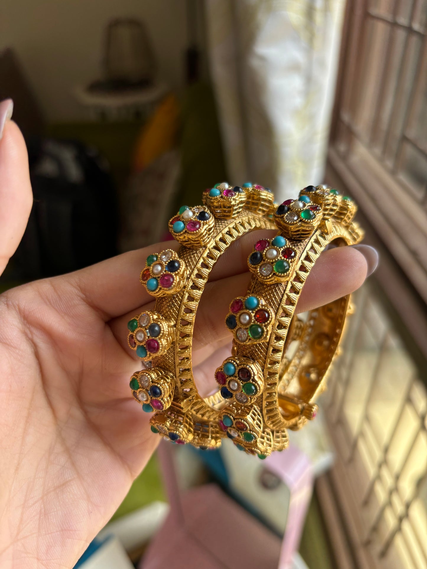 Navratna rajwada openable bangles