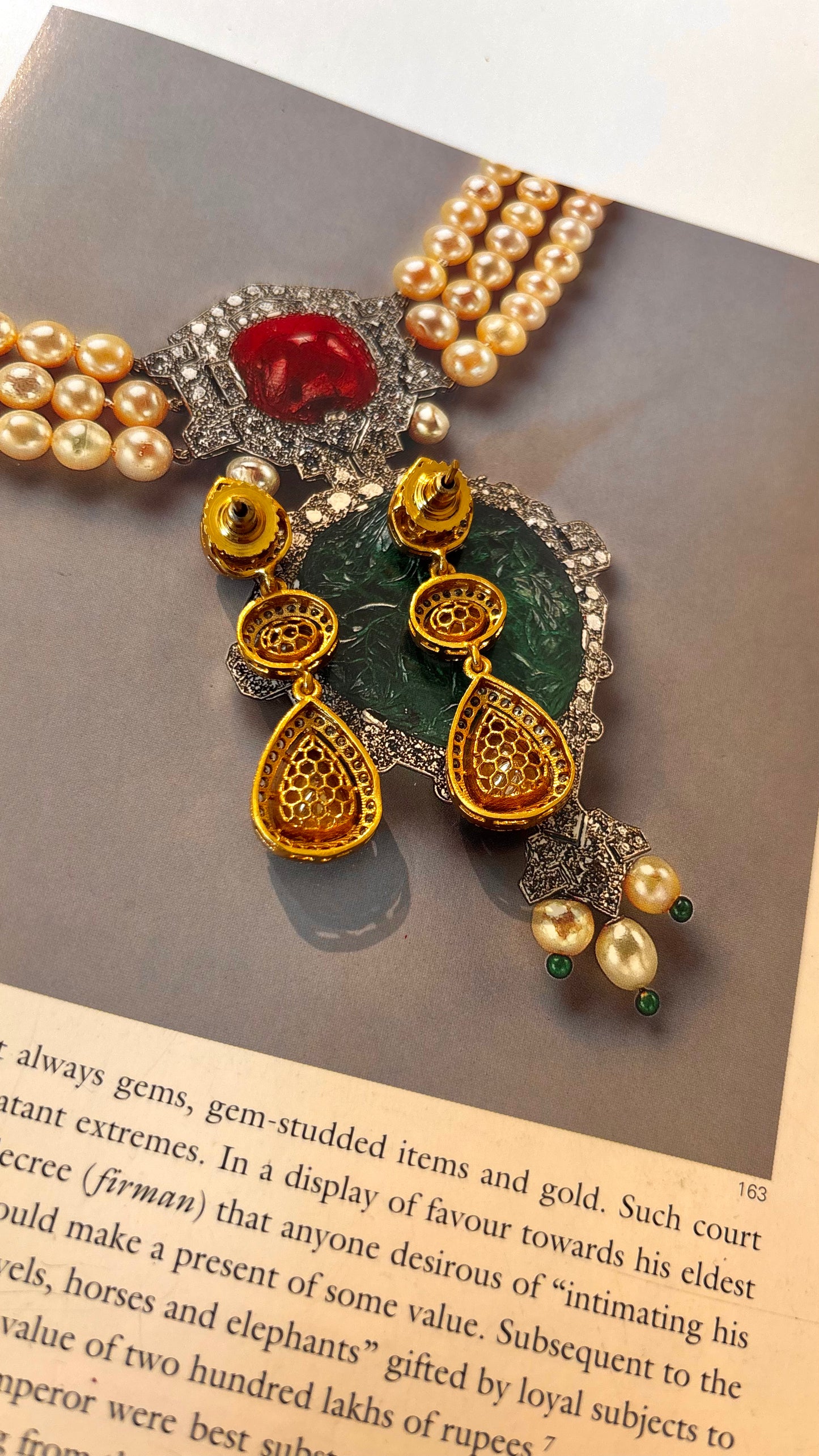 Real Preli polki tear drop earrings