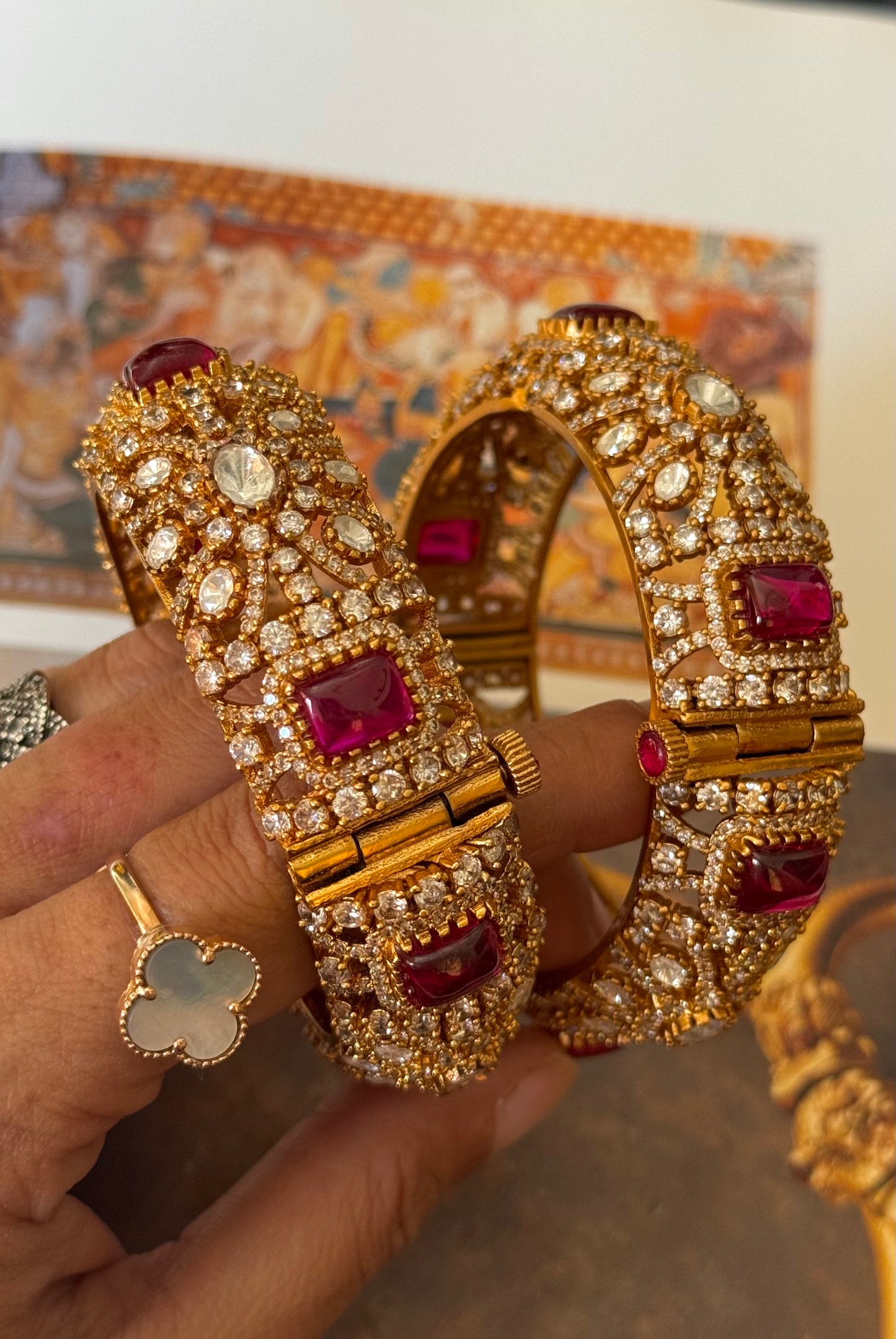 Ruby  moissanite bangles