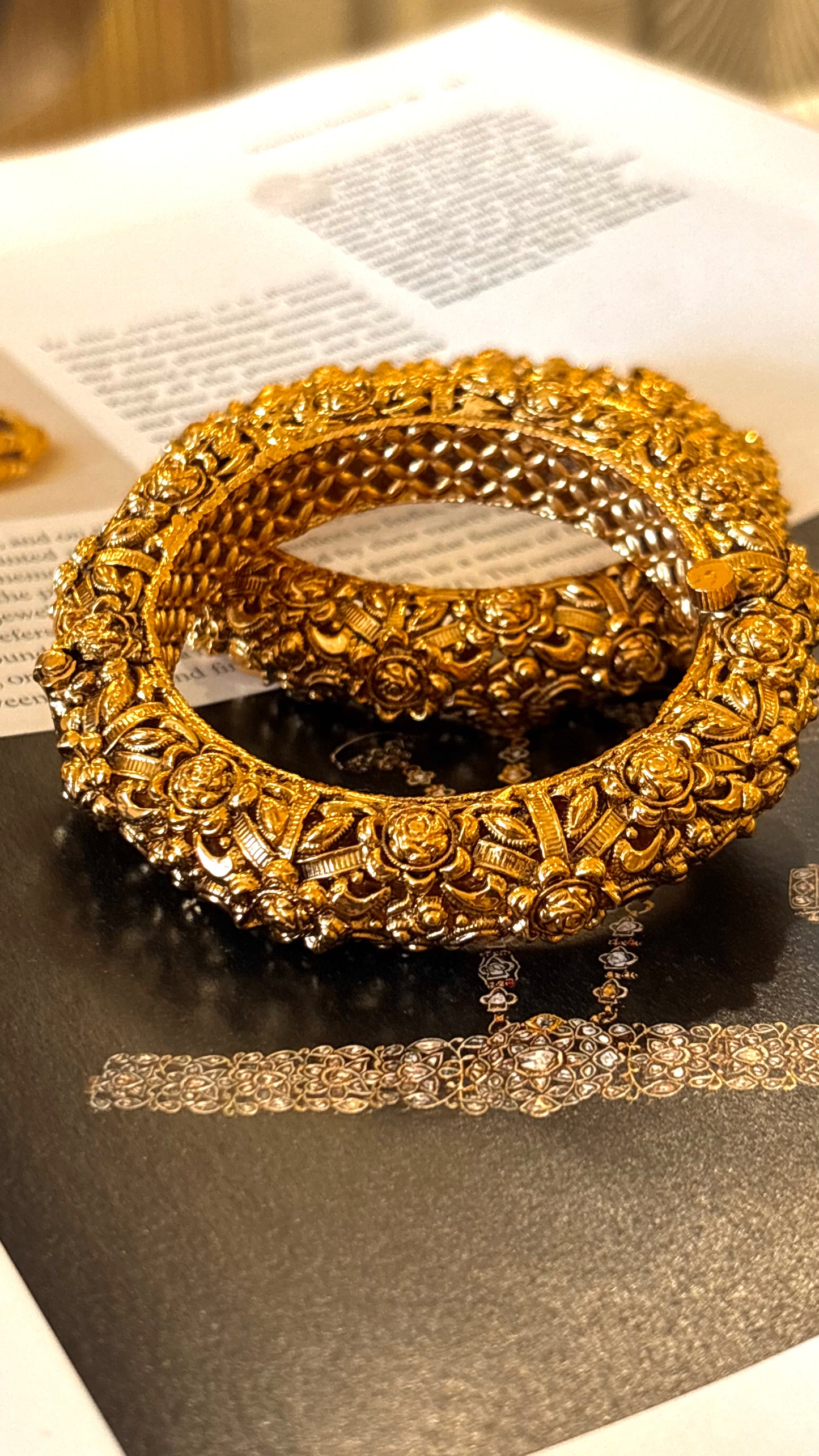 Heritage rajwada nakashi antique gold bangles