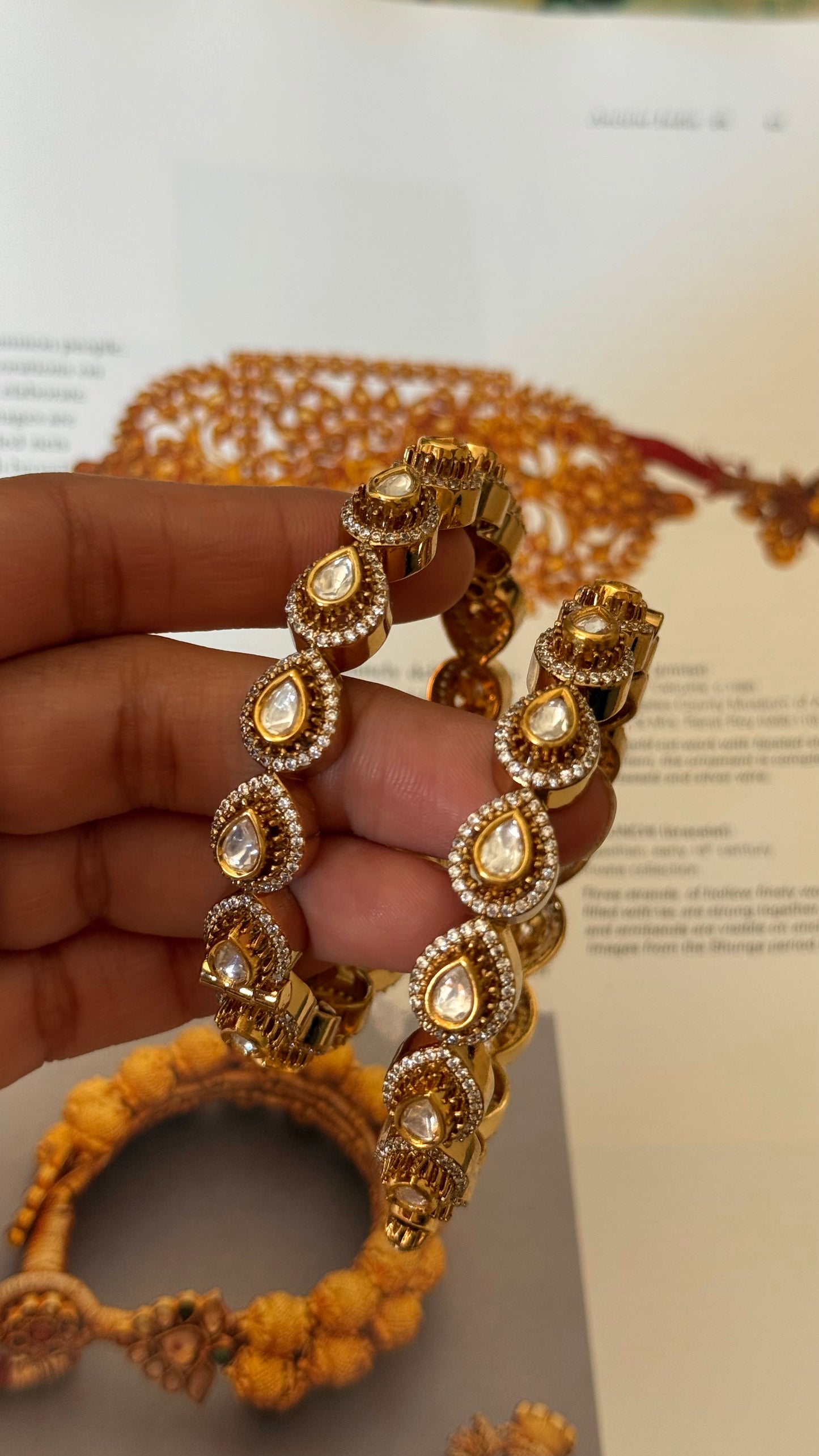 Tear drop moissanite Victorian bangles