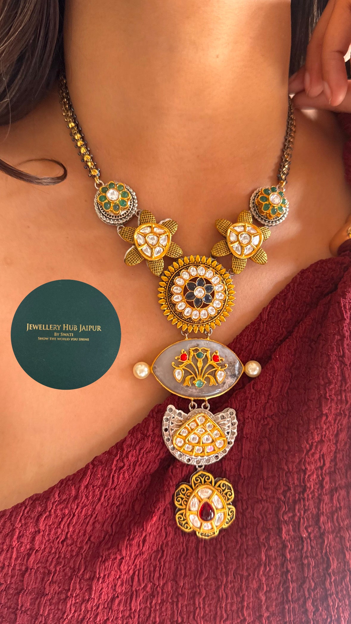 Sabhyasachi inspired coral designer necklace
