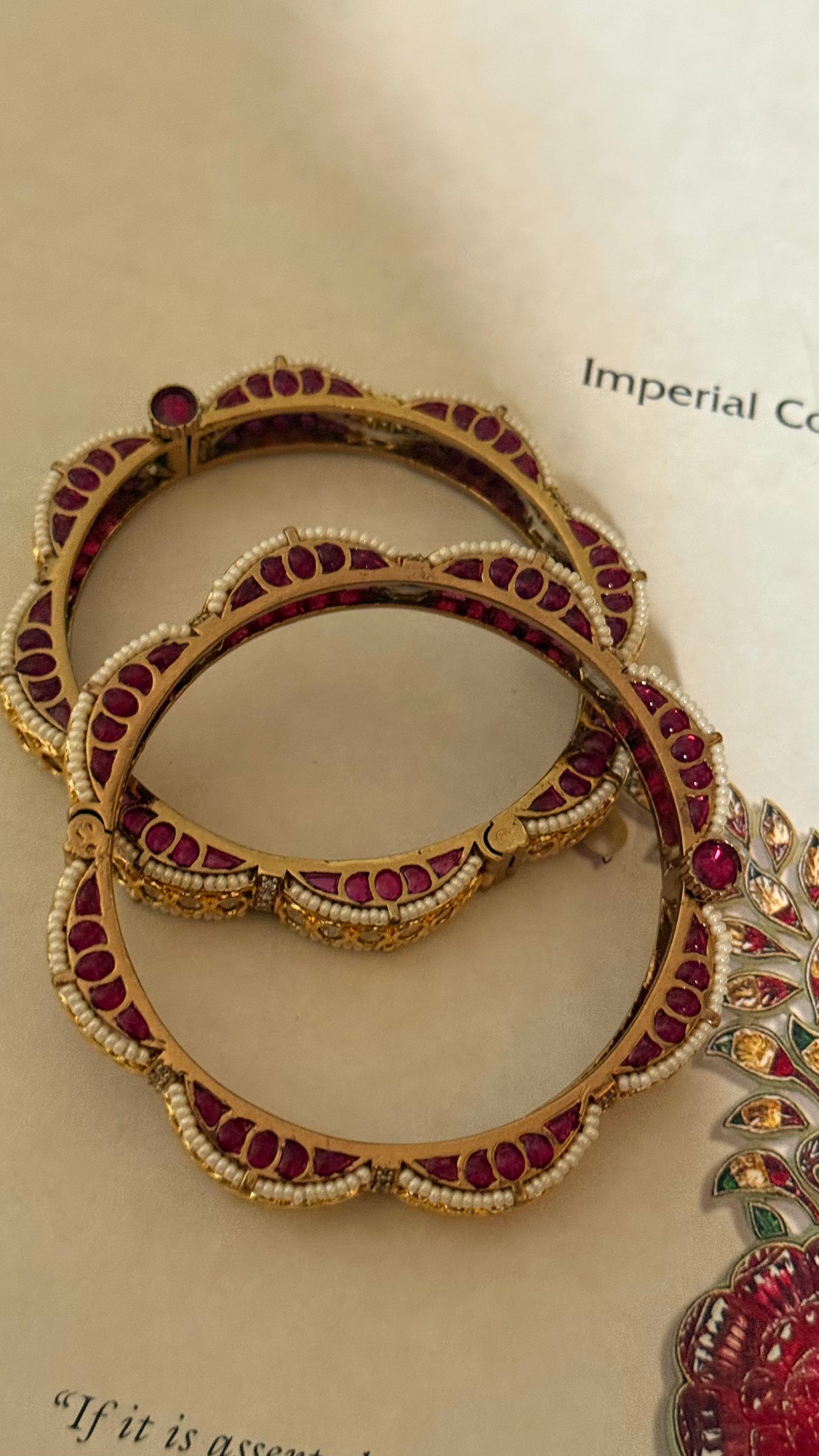 Moissanite & rani pink rajwada openable bangle