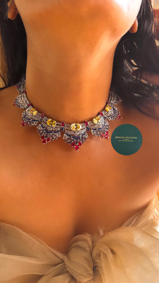 Bvlgari inspired citrin cocktail diamond set