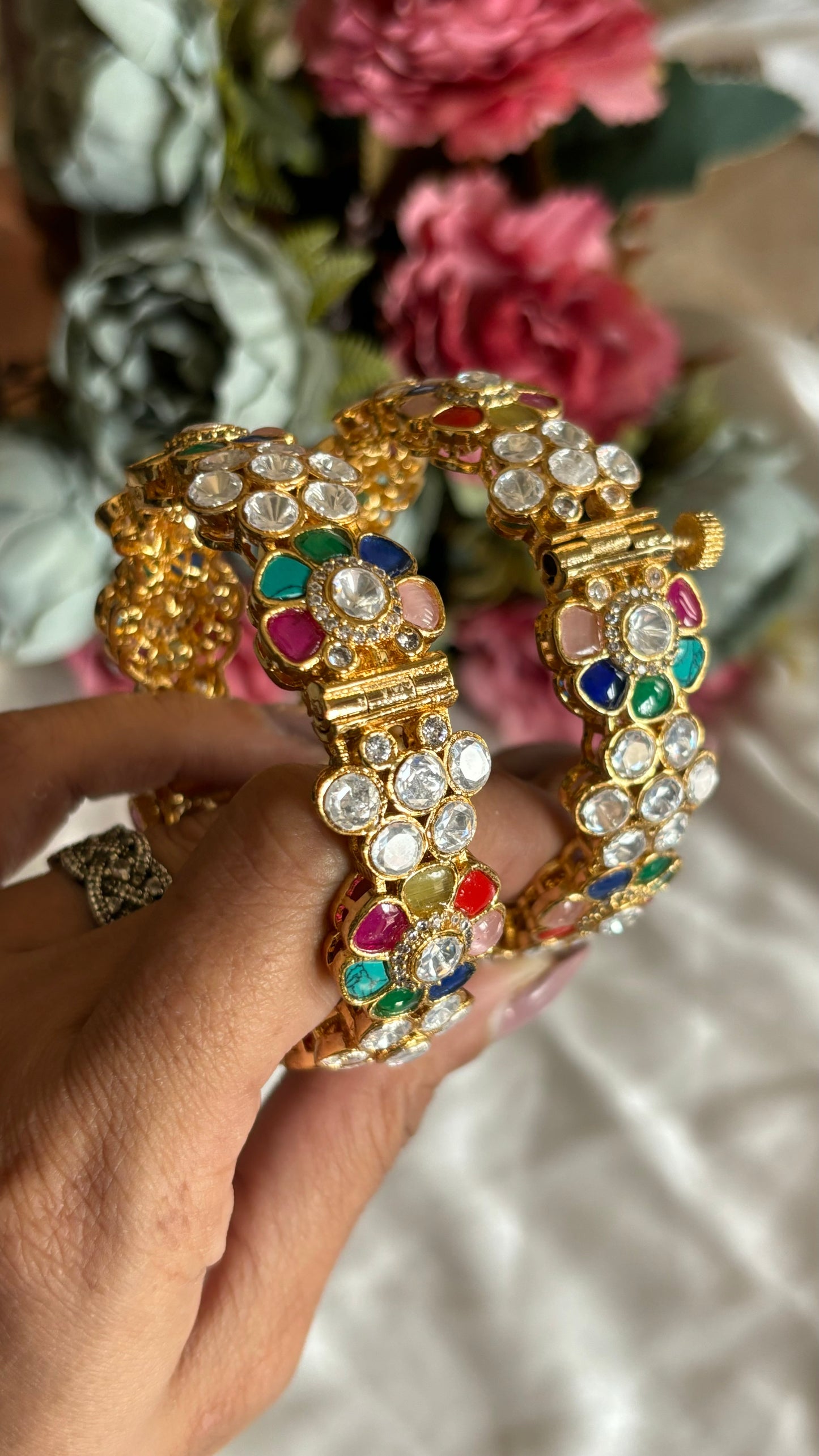 Navratna moissanite bangles