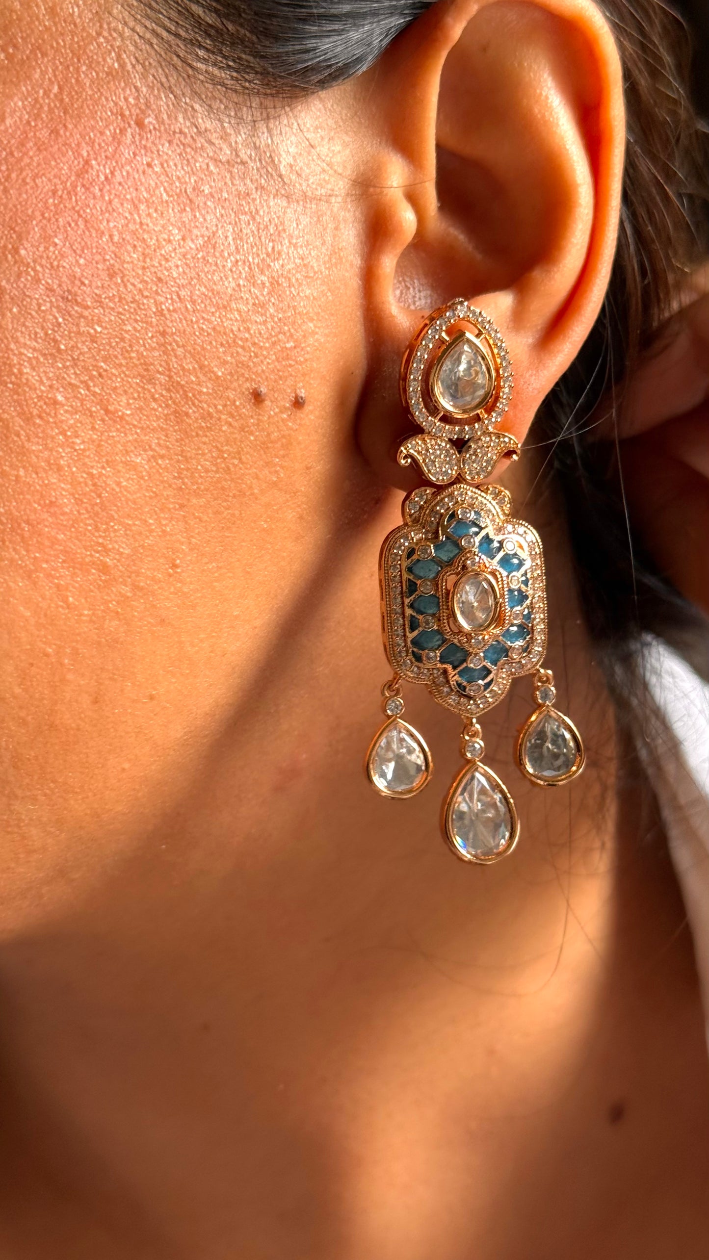 Sapphire katdana Moissanite earrings