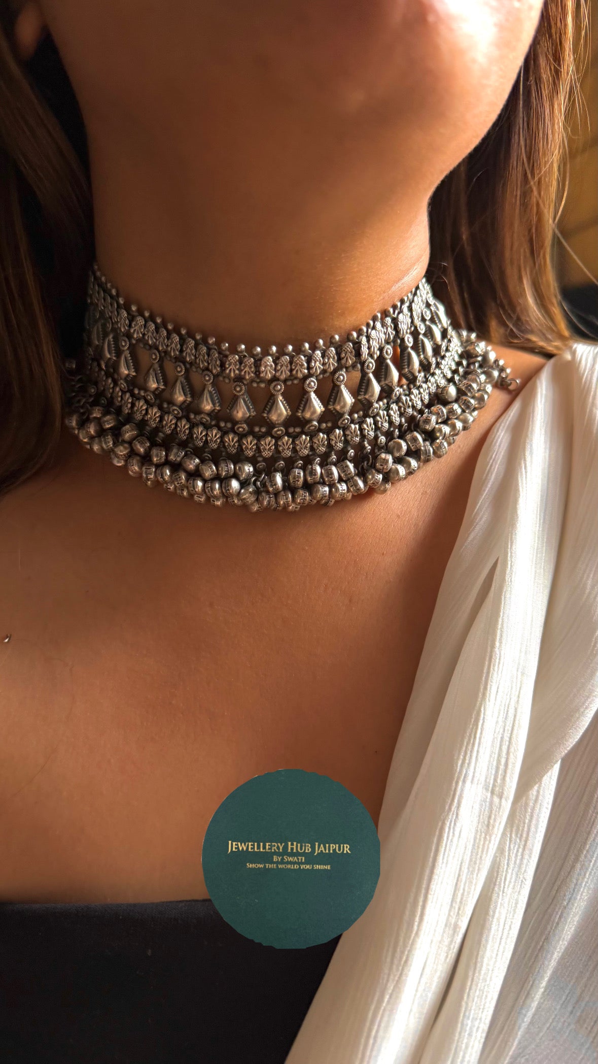 Sambha Tribal Oxidised Ghungroo Choker