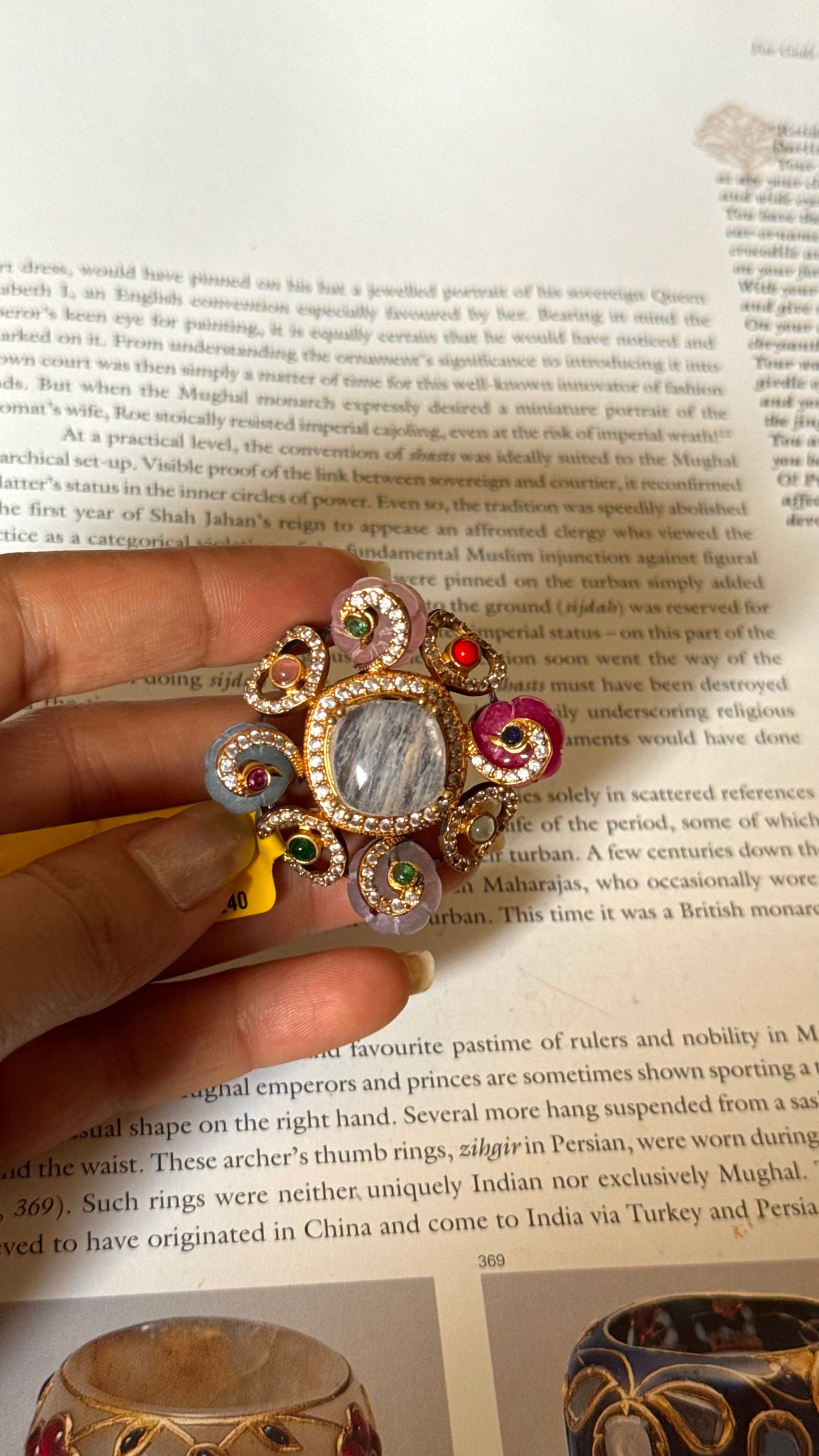 Sabhyasachi inspired designer with natural stone adjustable ring