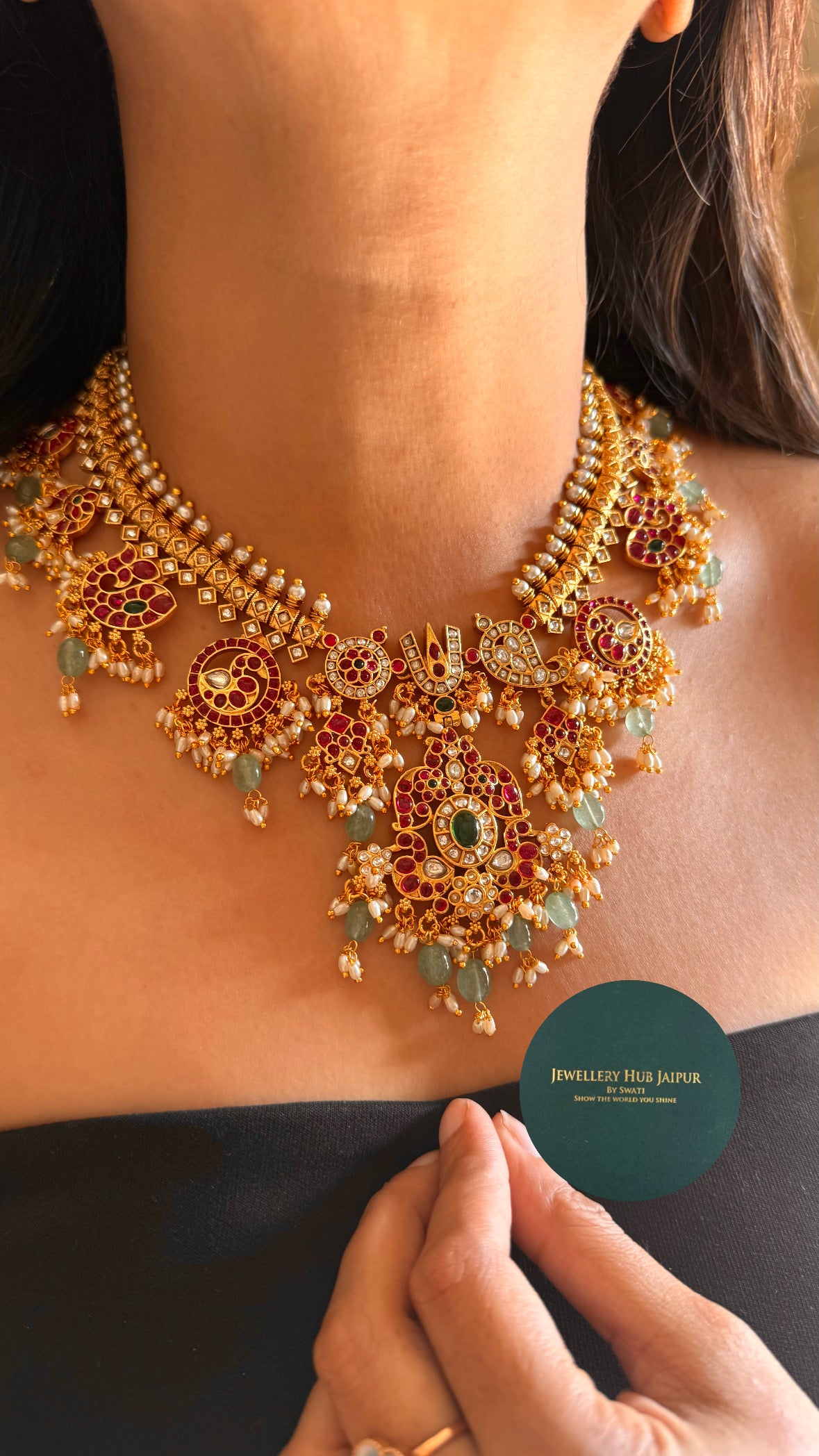 Heritage polki rajwada jadau haar