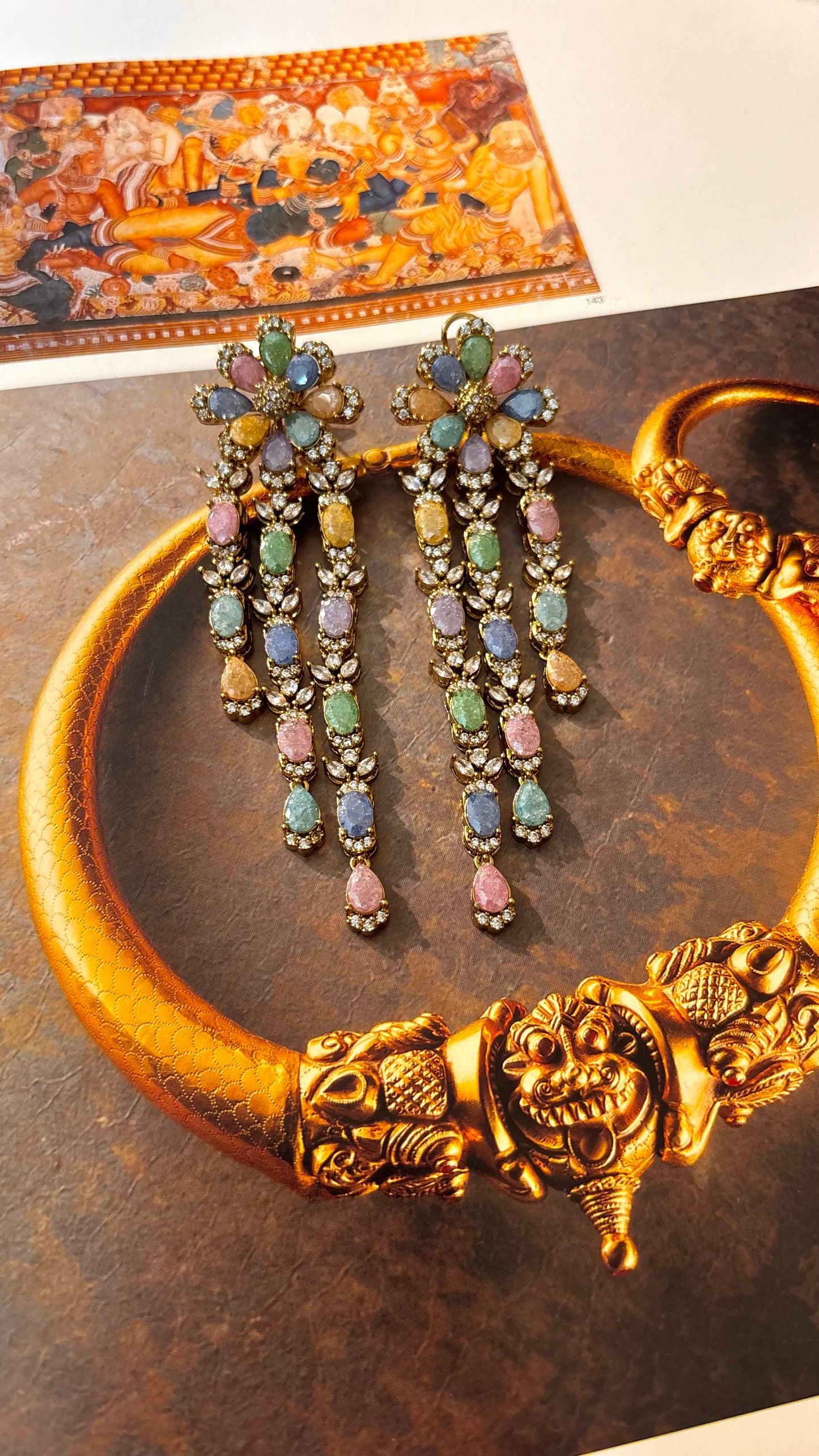 Floral Carnival long danglers (mixed color)