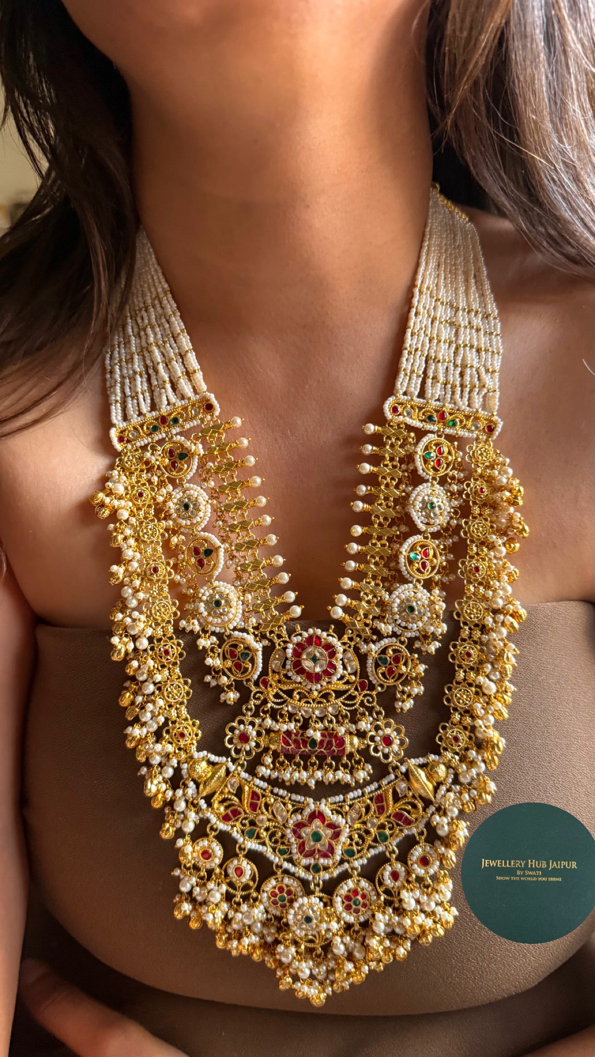 Real jadau paachi kundan handmade raani haar