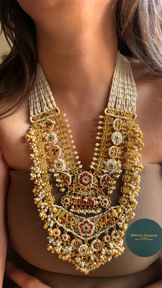 Real jadau paachi kundan handmade raani haar