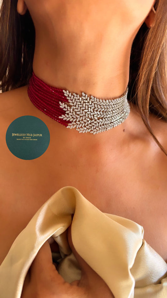Ruby Cz diamond designer choker