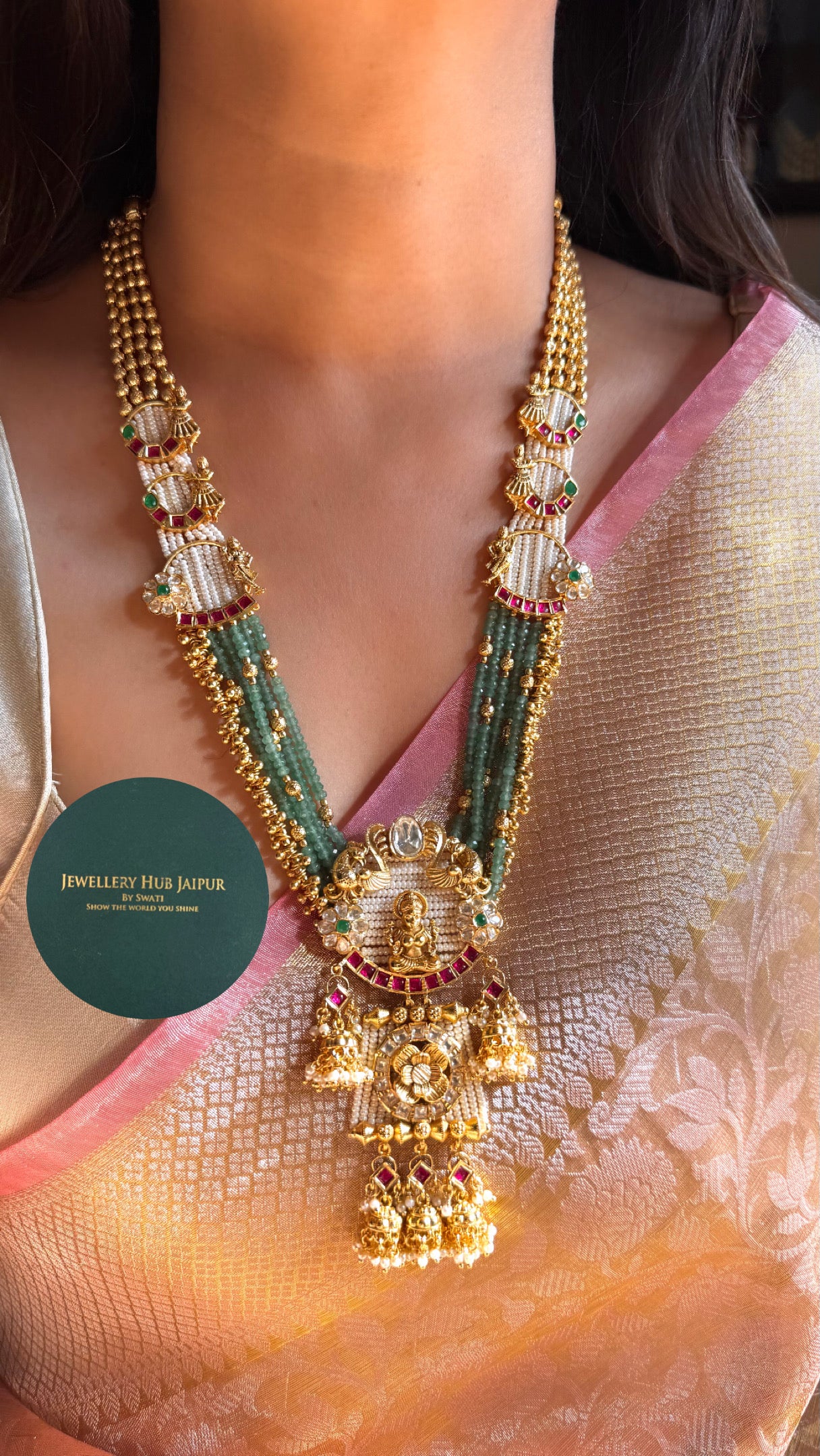 Real moissanite temple jewellery