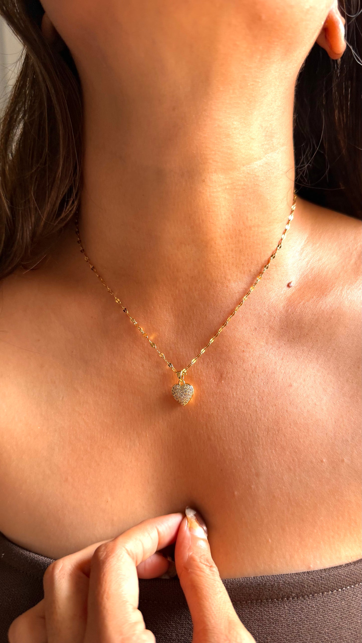 Little heart moissanite minimal set