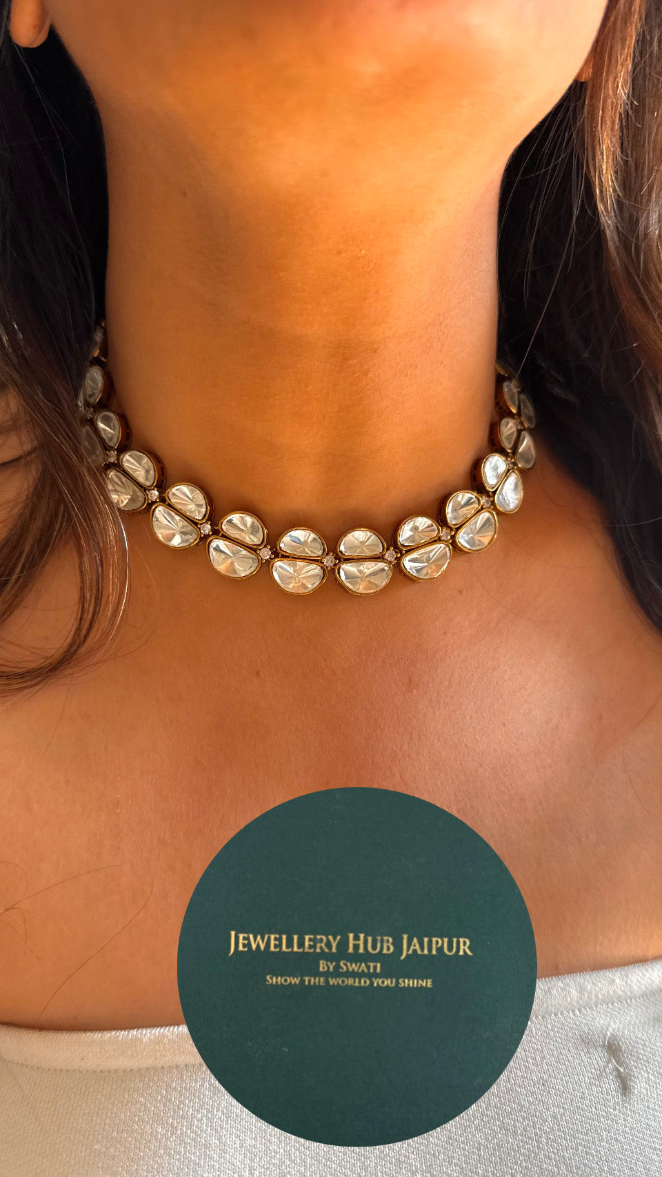 uncut polki victorian choker necklace