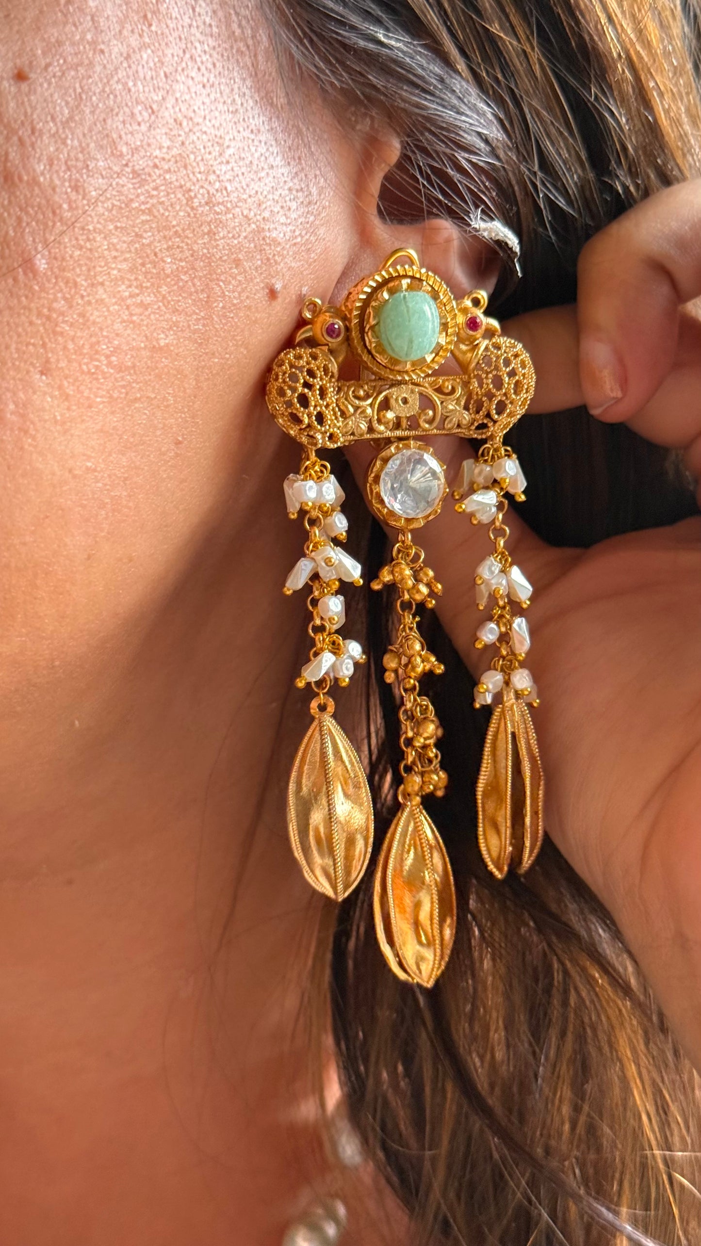 Amrapali inspired firoza pendant Necklace set
