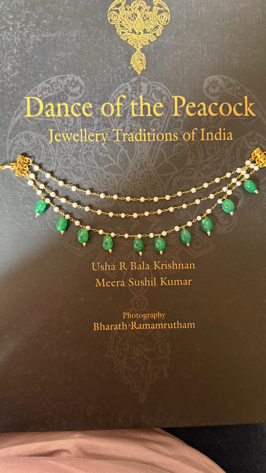 Three layer emerald ear chain