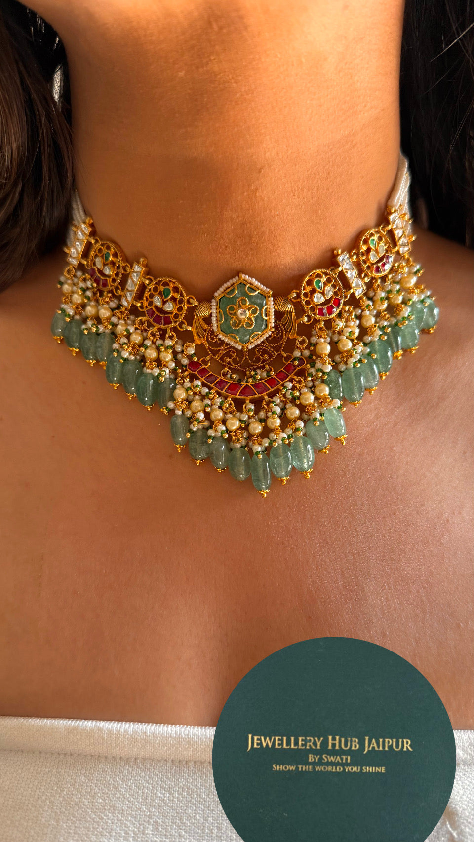 Heritage inlay work necklace