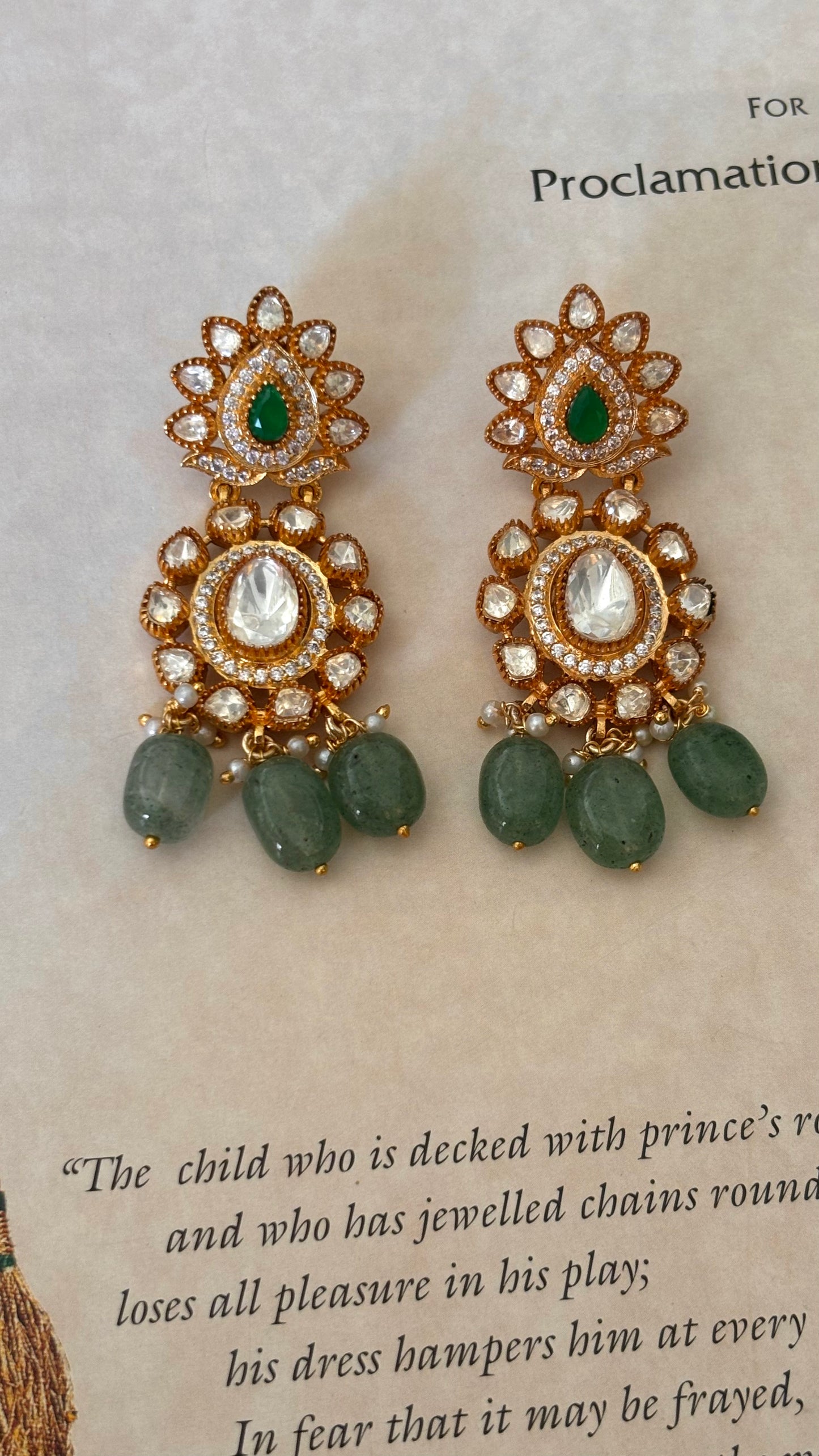 Real Moissanite panna rani haar