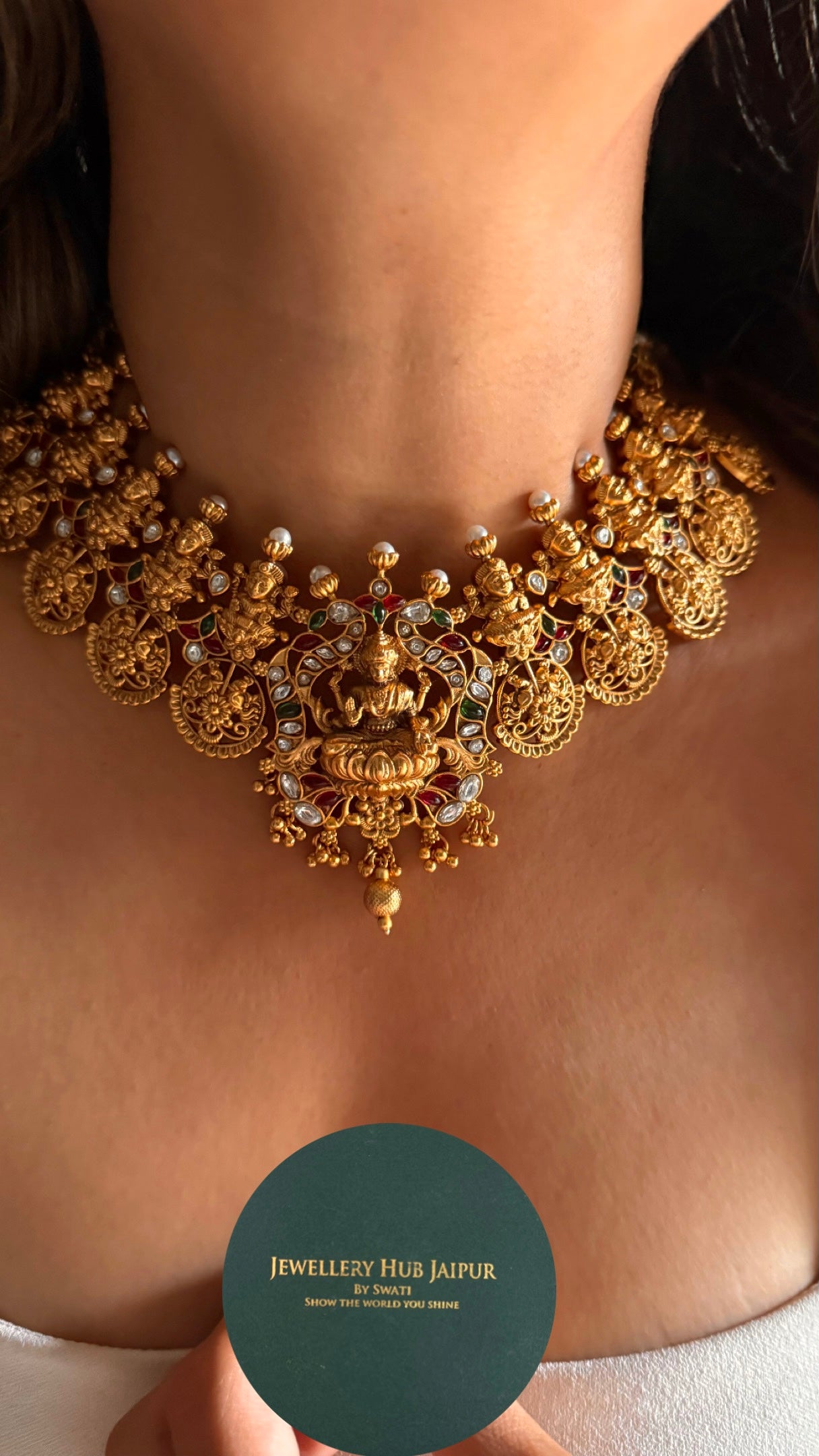 Goddess laxmi inspired temple nakashi Necklace