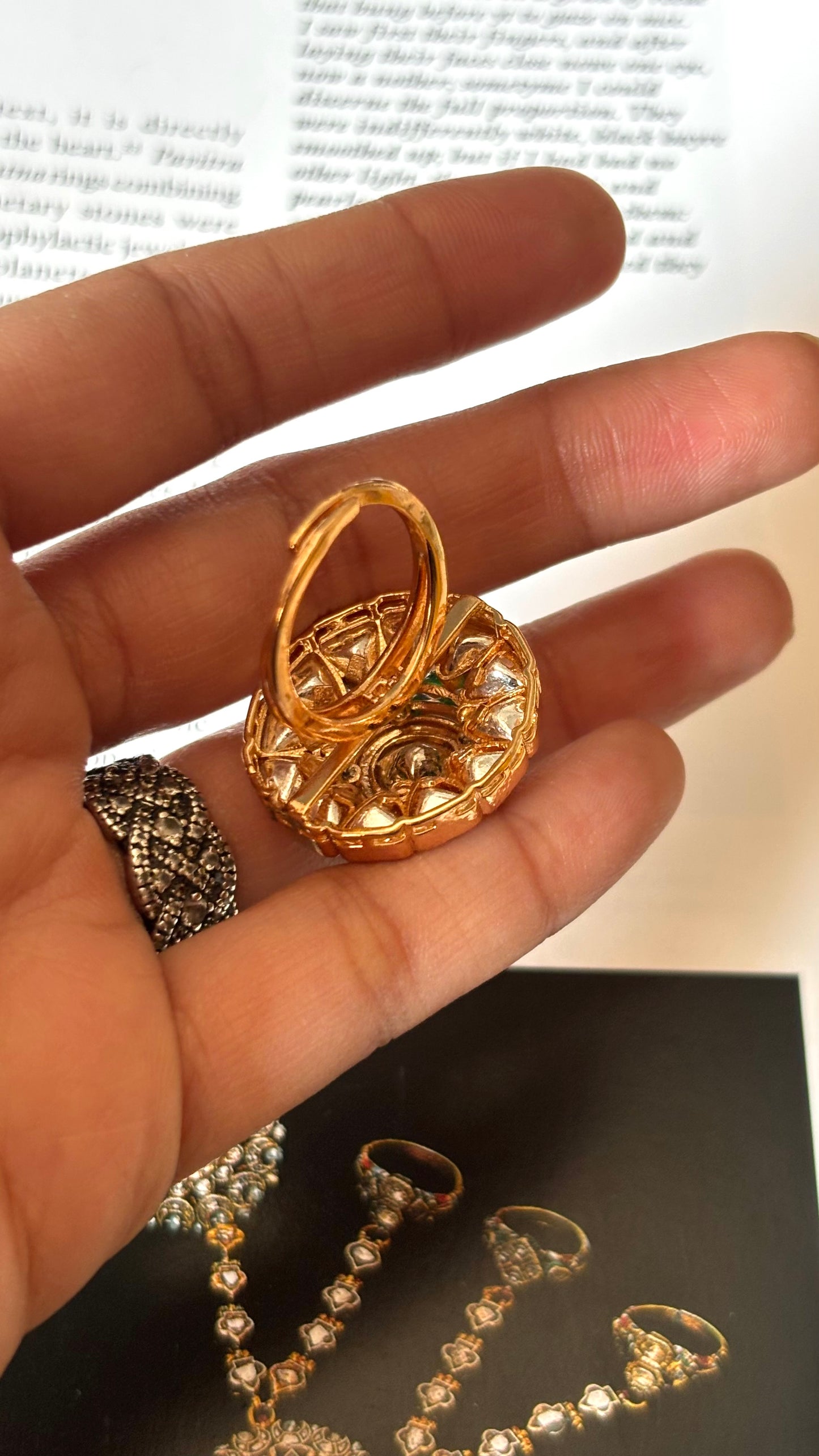 Emerald real moissanite Ring