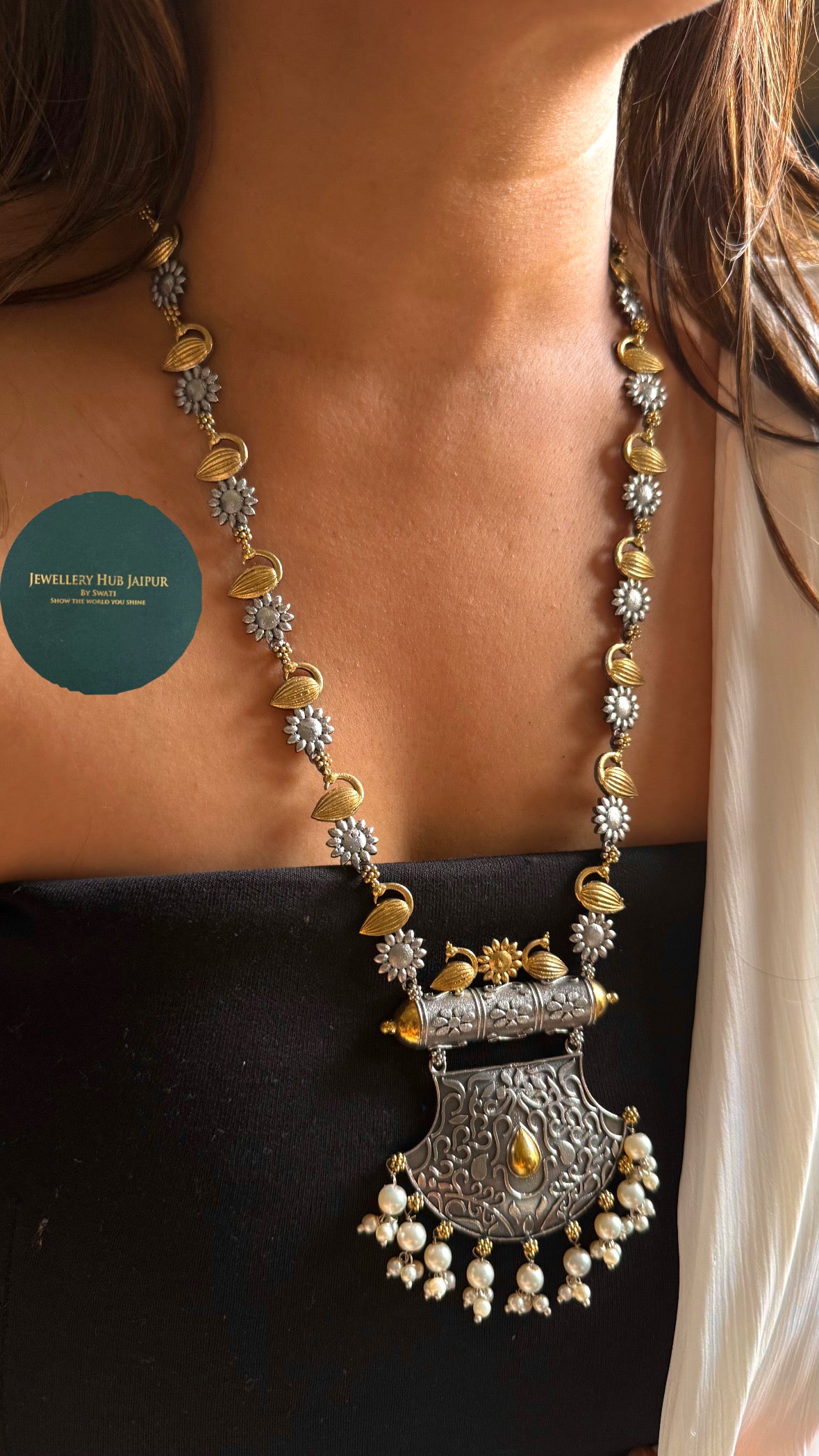 Peacock Inspired Savar Tribal Pendant Necklace