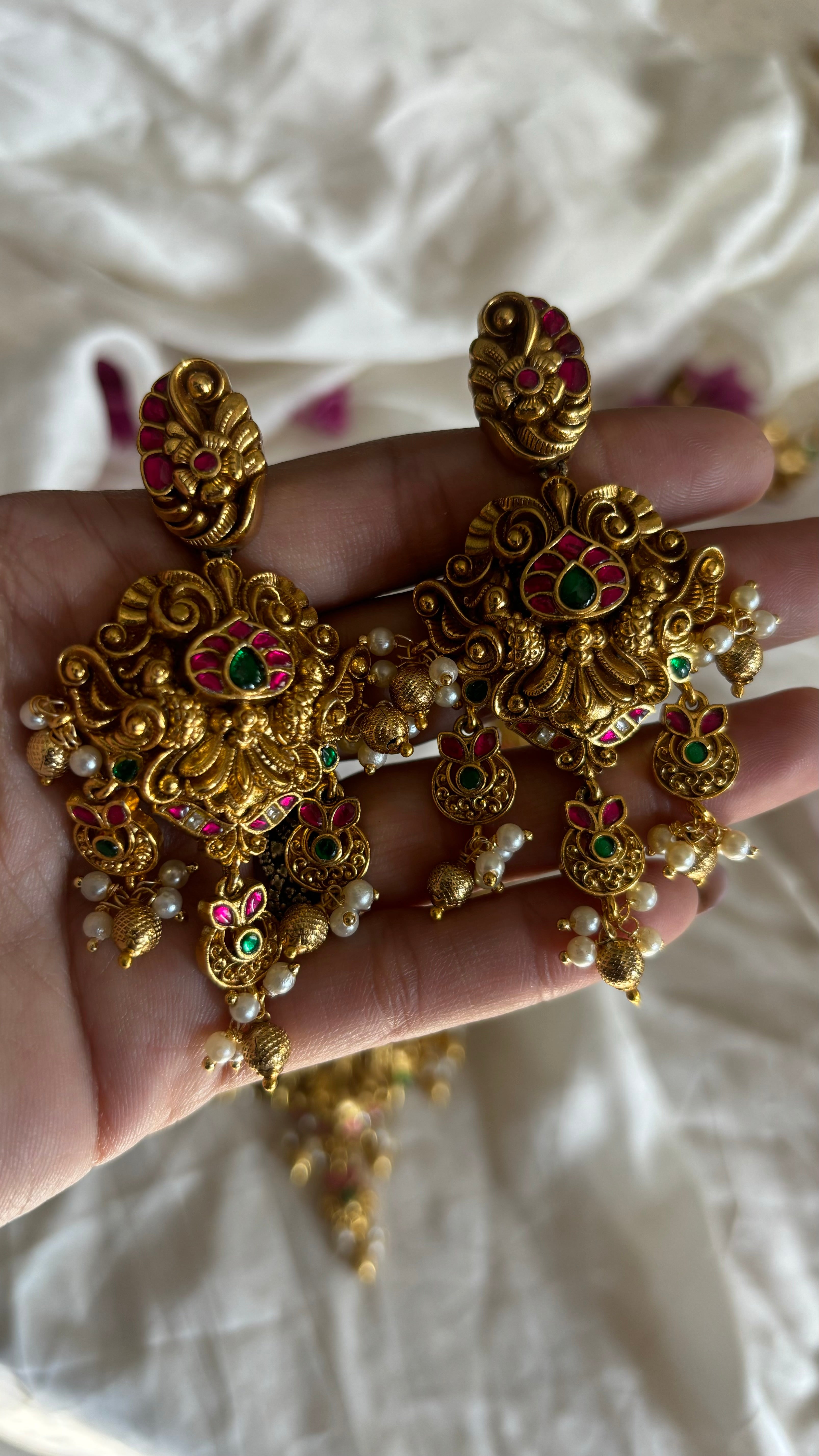 Temple jewellery with earrings