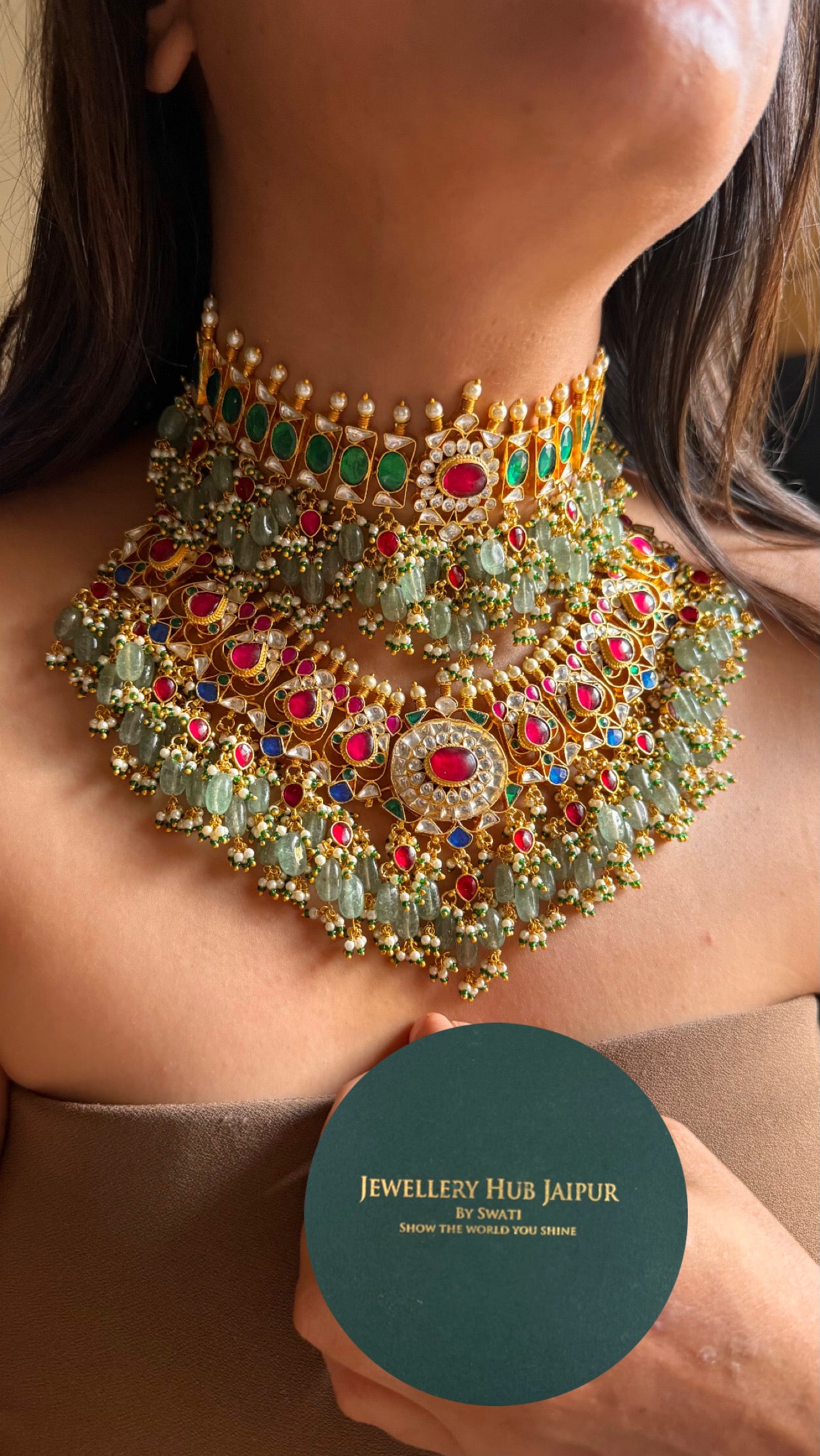 Paachi kundan bridal asia handmade nakashi combo Necklace