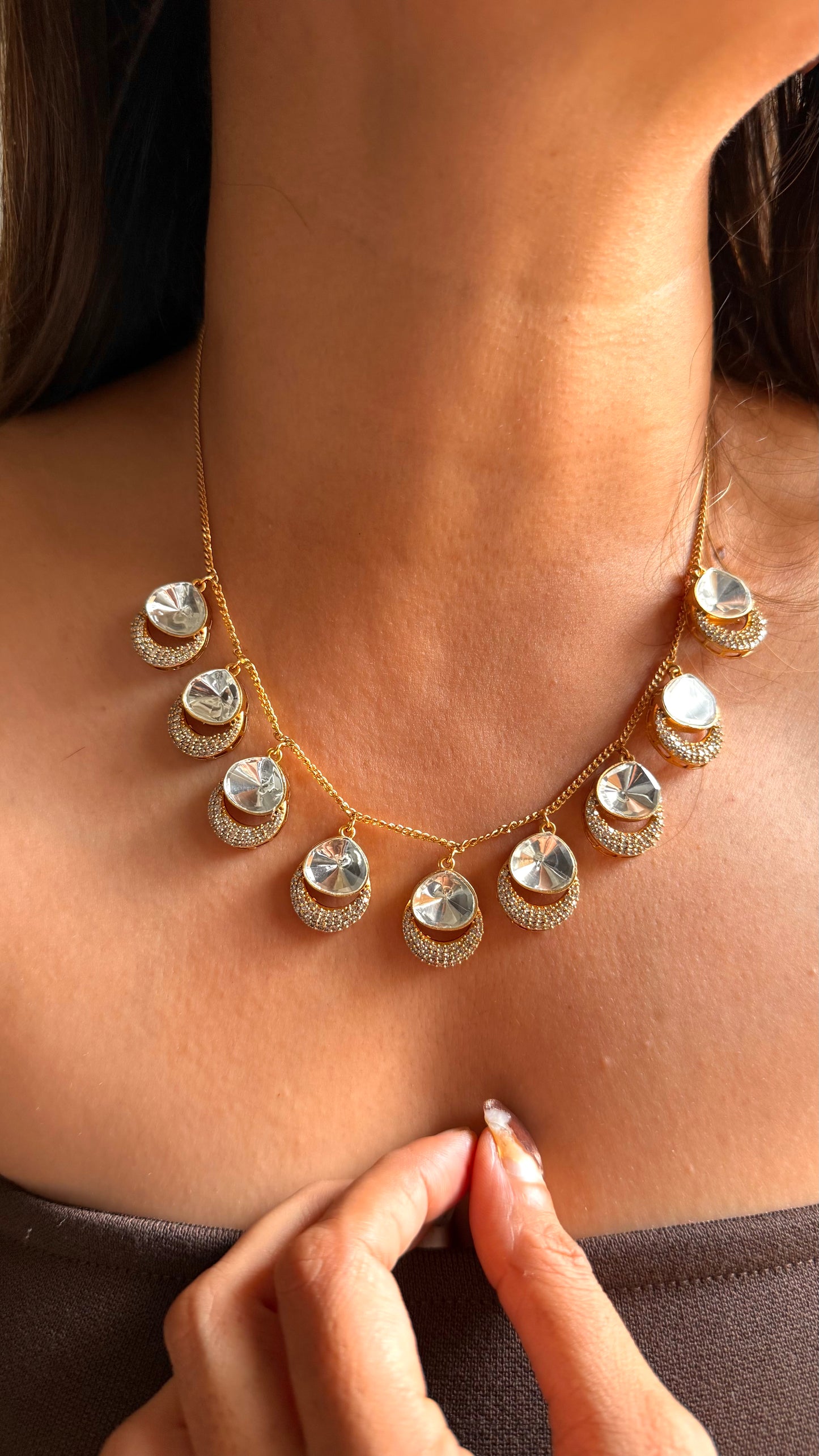 Moissanite uncut polki minimal set