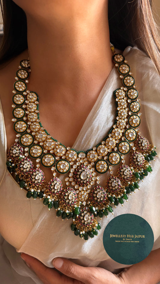 Ruby Emerald meenakari heritage rani haar