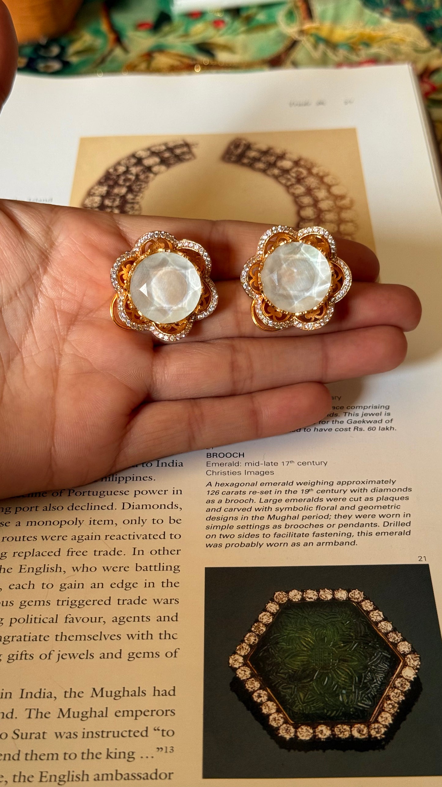 Mother of pearl floral studs
