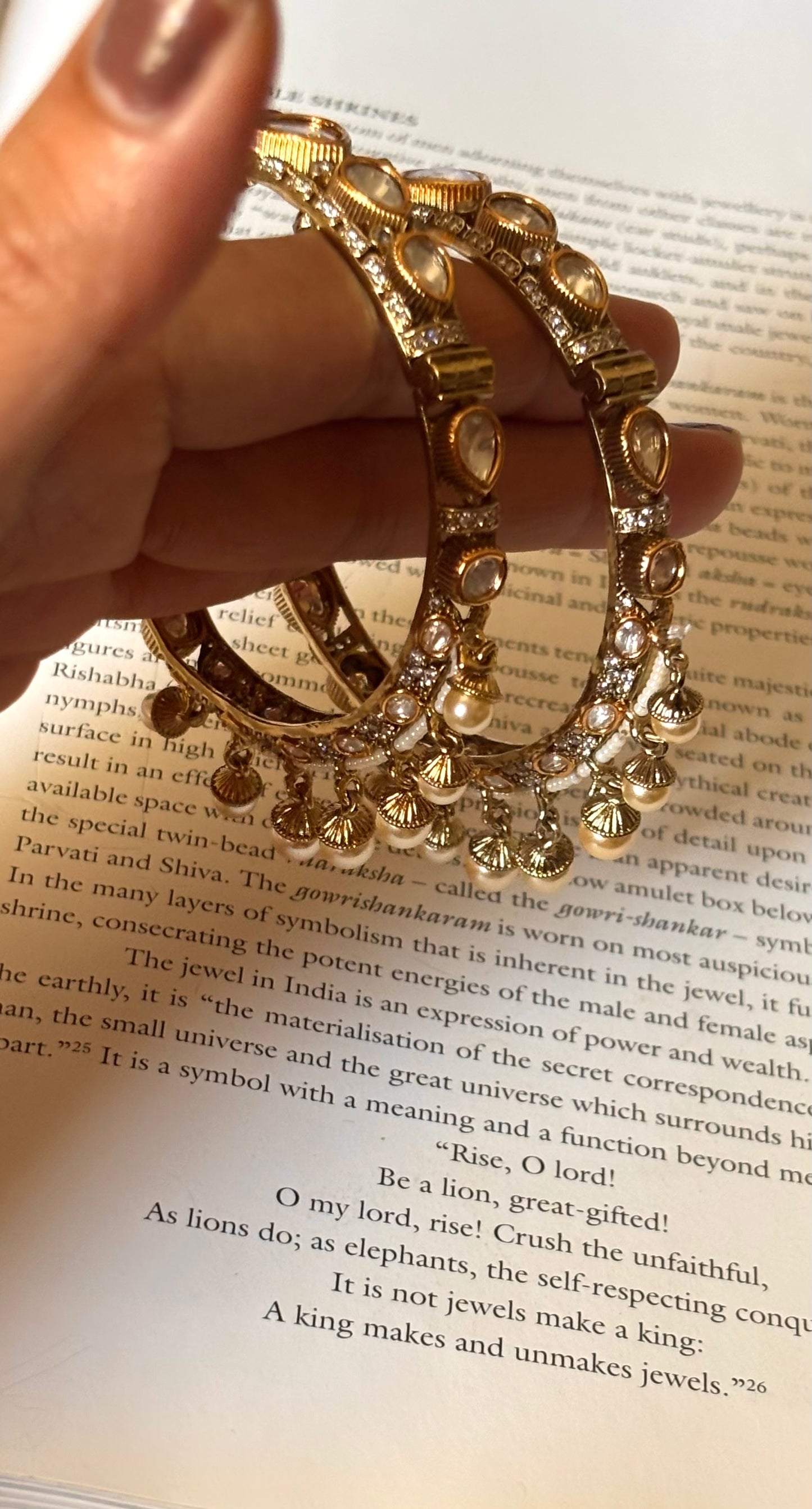 Ruby & emerald Victorian bangles with pearl detailing