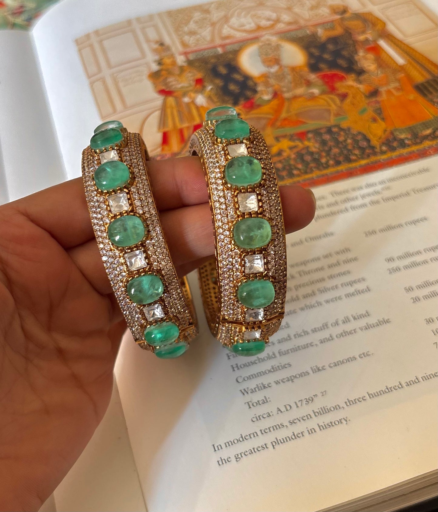 victorian Diamond mint doublet bangles