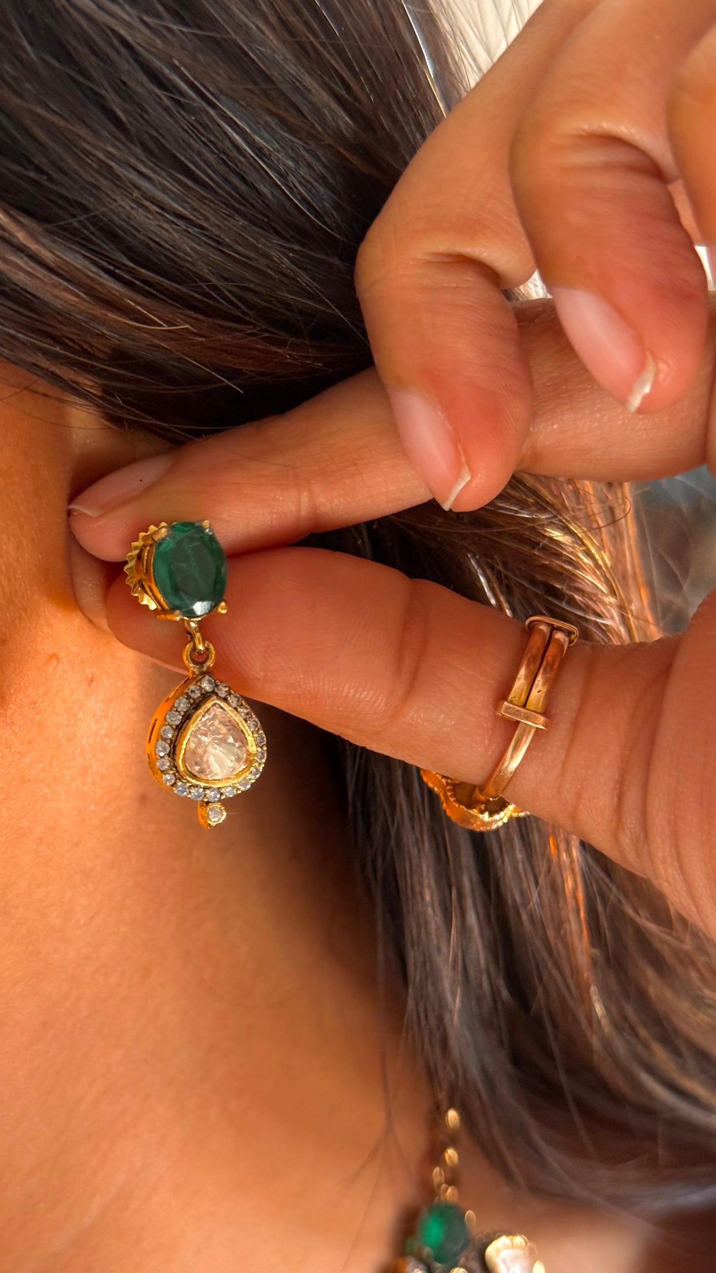 Emerald maisonette peeli polki minimal set