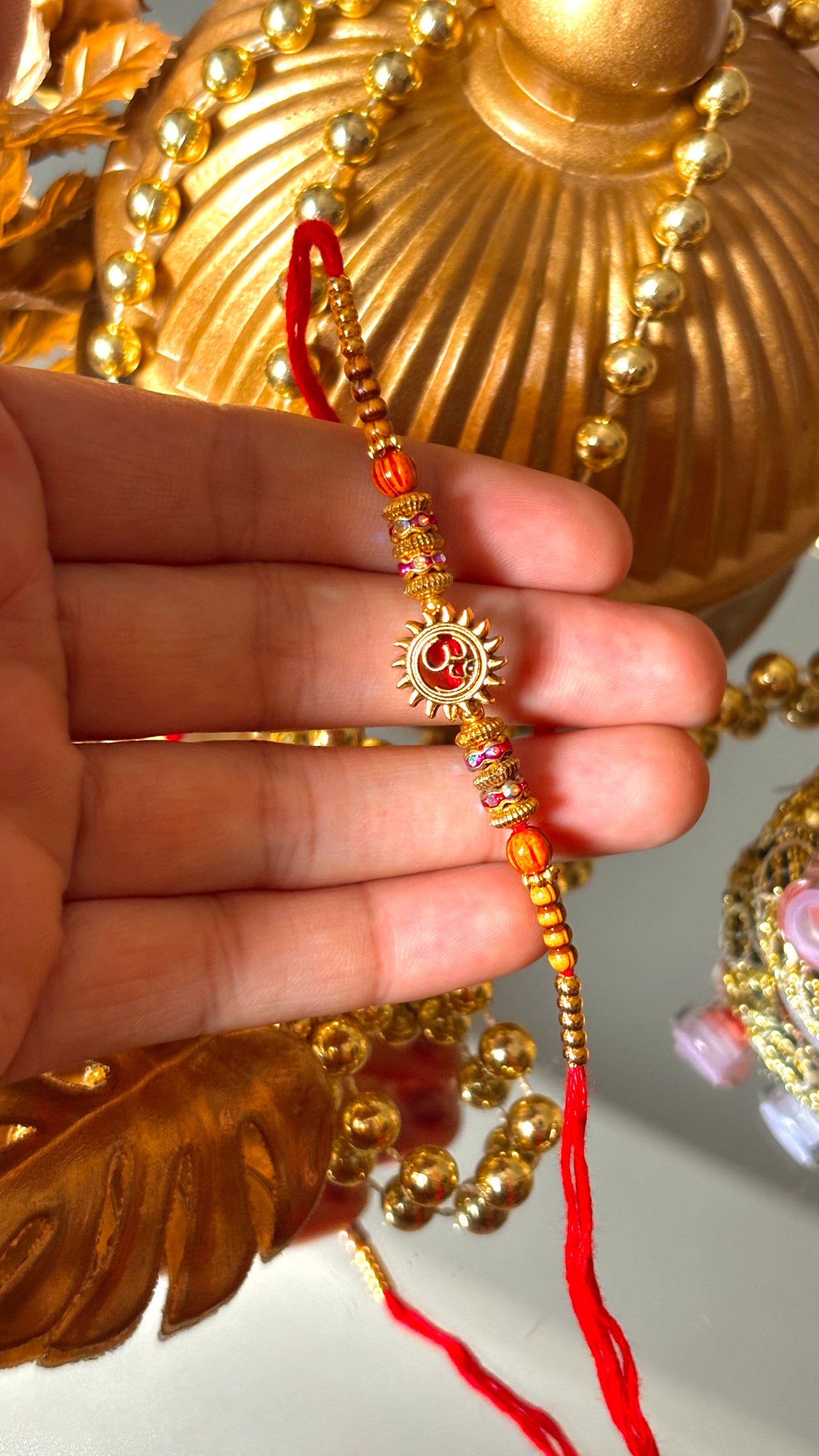 Om chakra oxidised rakhi ( shipping will be extra )