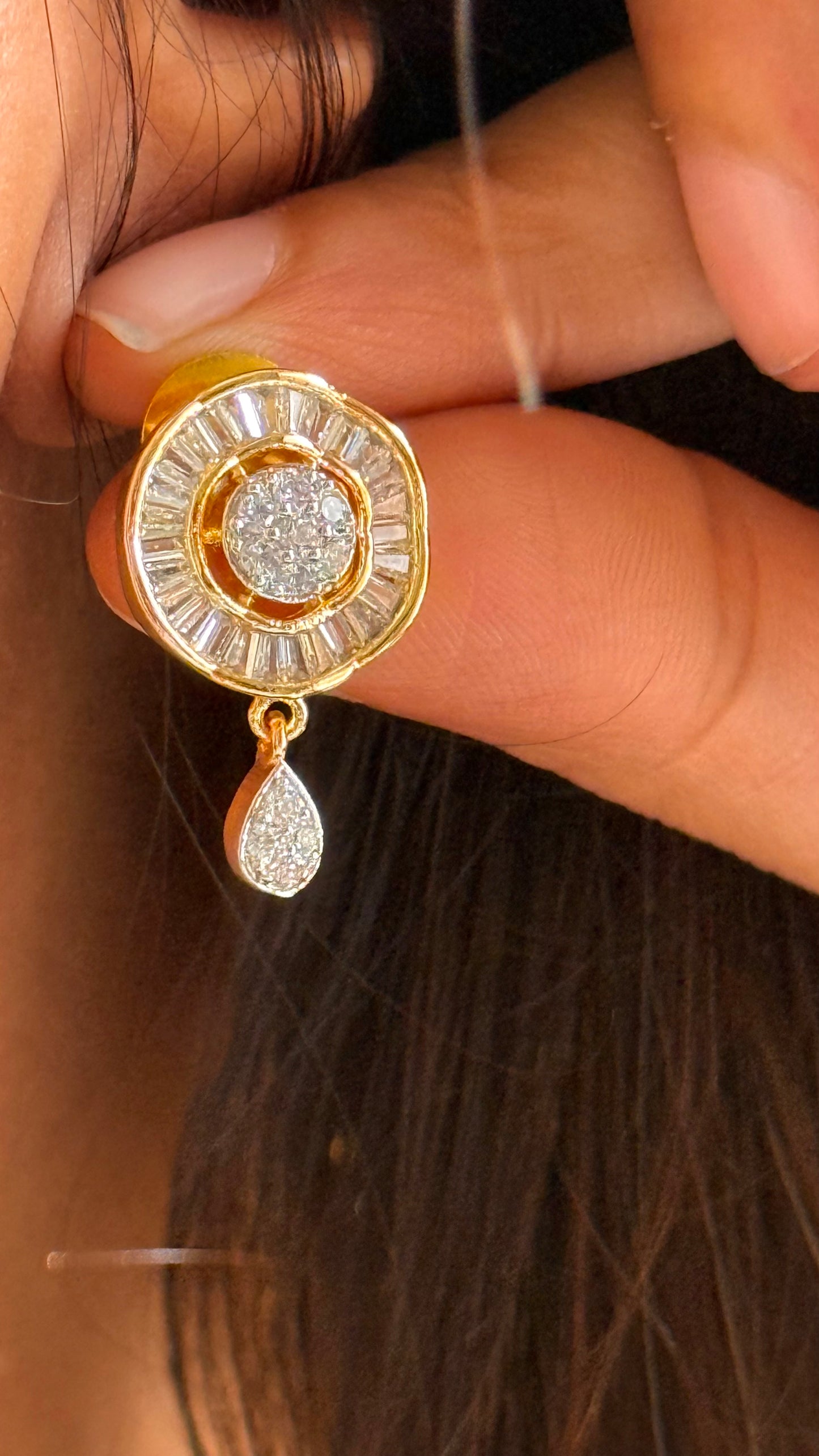 Cz floral glaze pendant Necklace