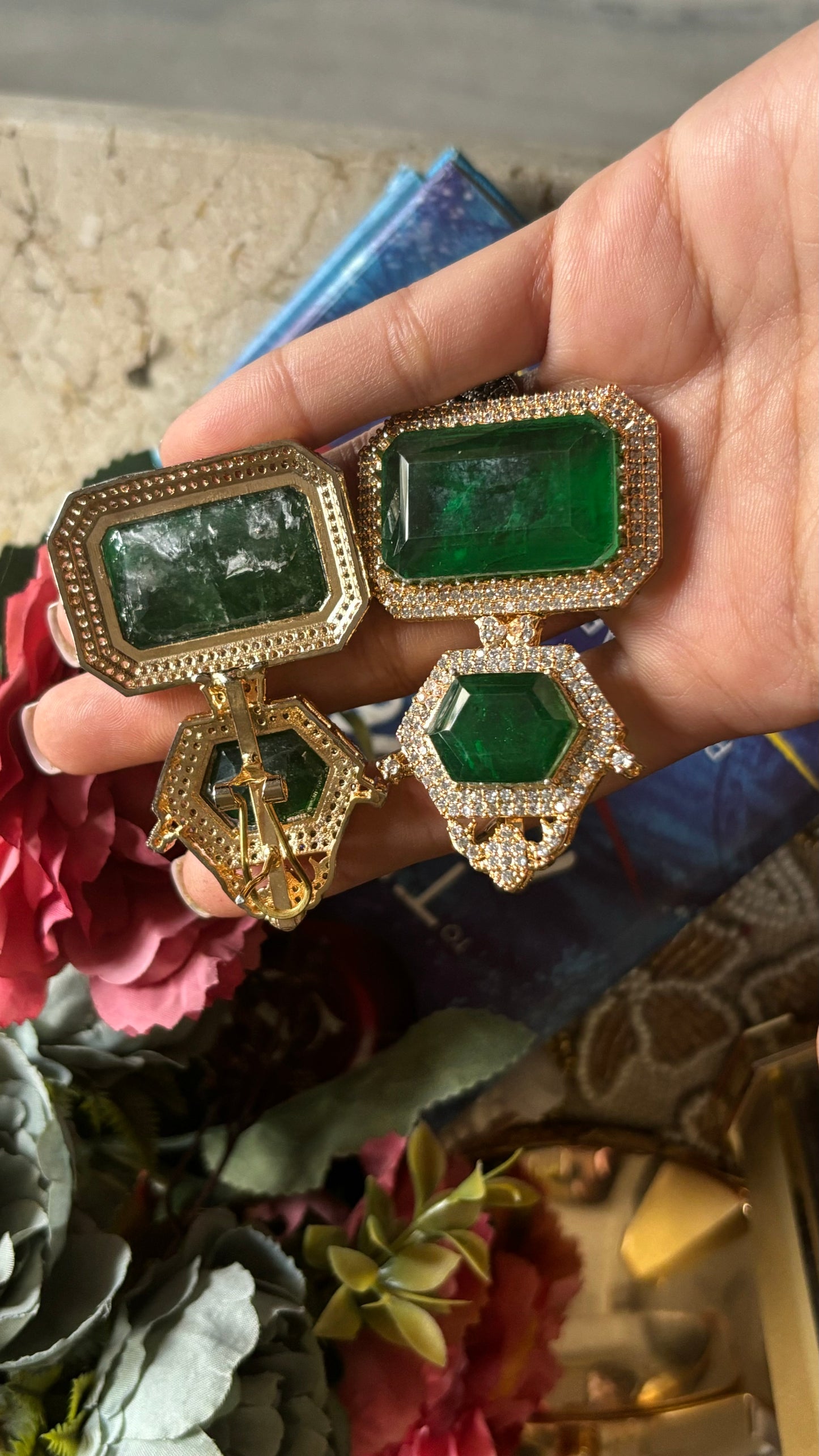 Emerald danglers