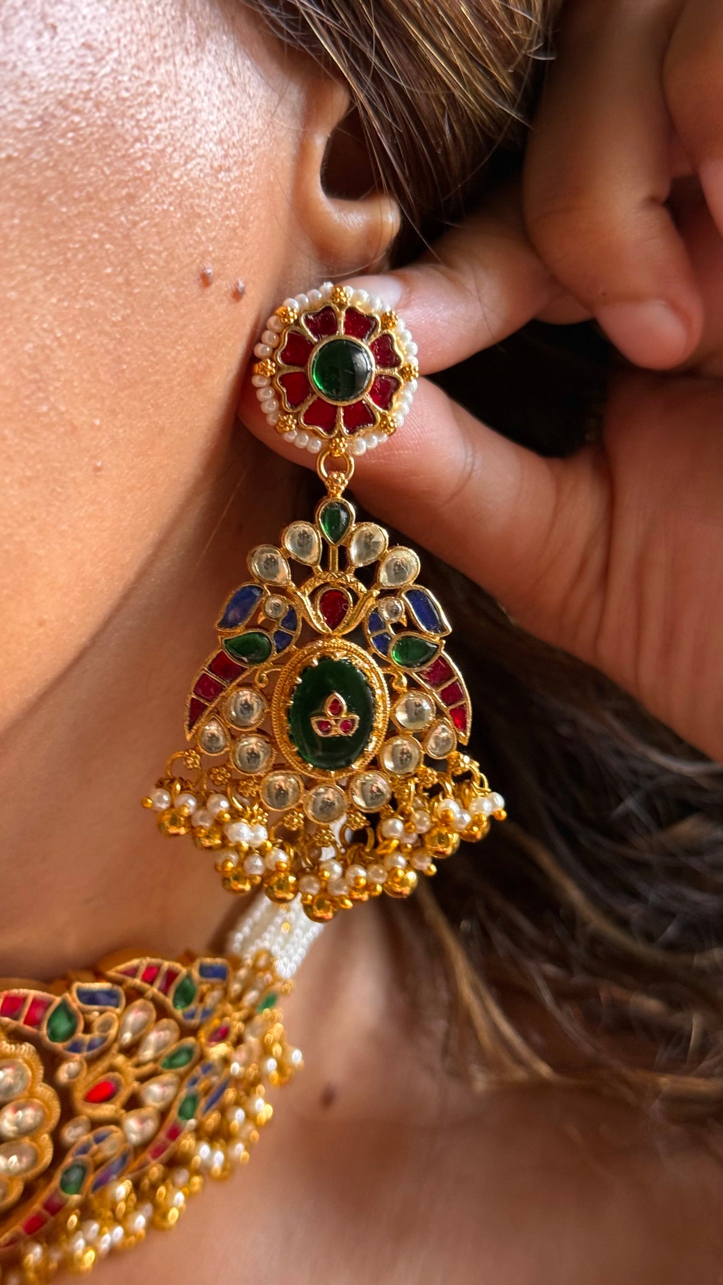 Handmade jadau pachi Kundan statement choker