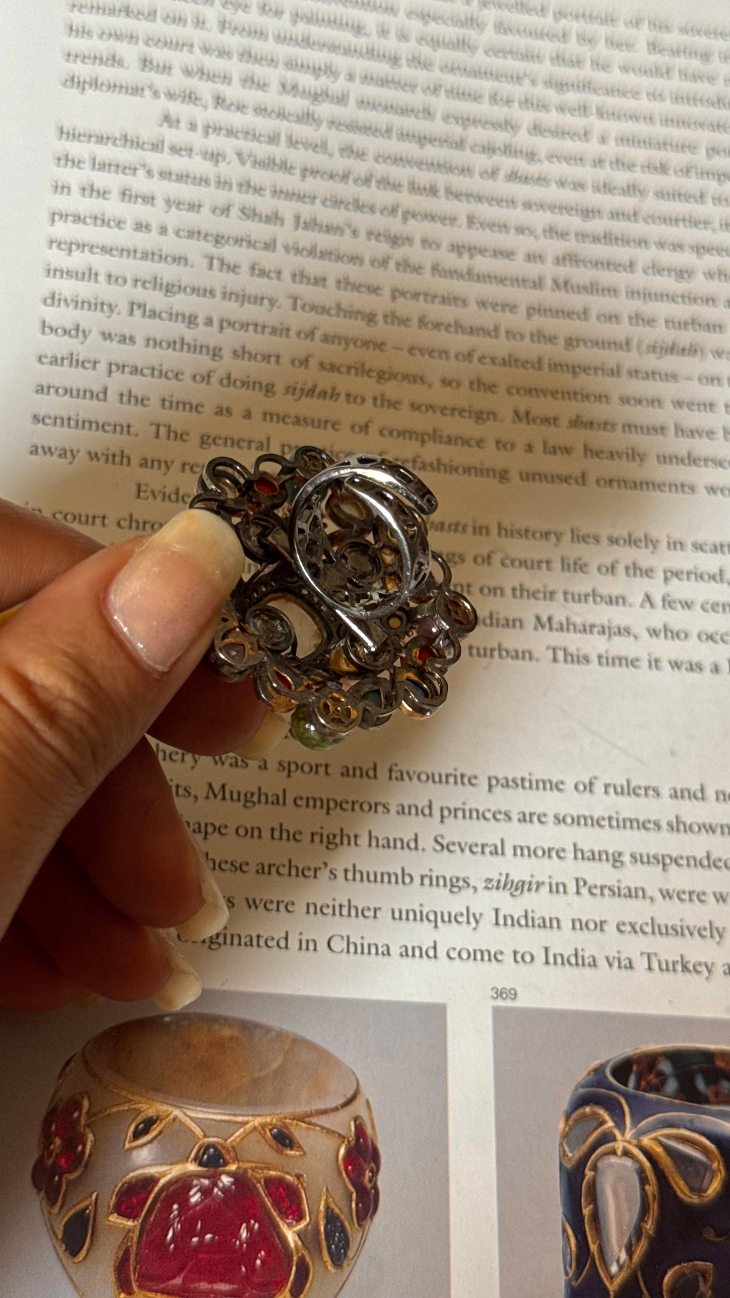 Sabyasachi inspired multicoloured adjustable ring