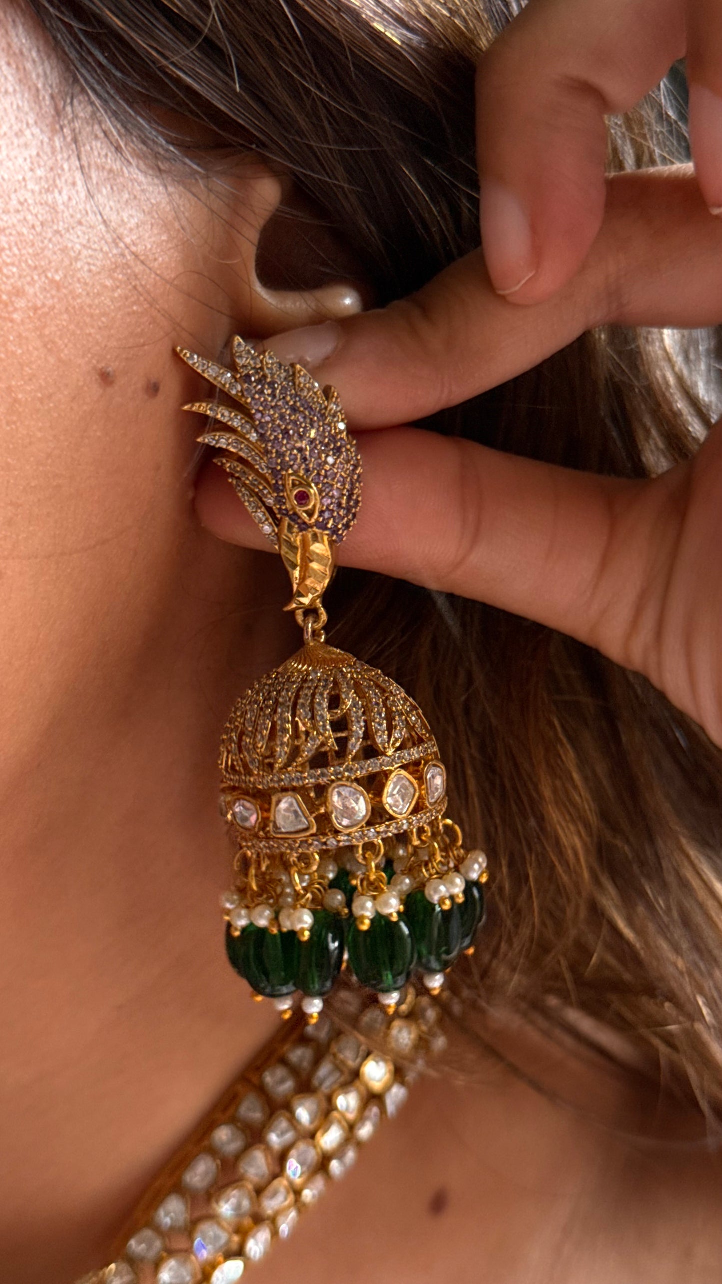 Emerald baaj designer cocktail necklace